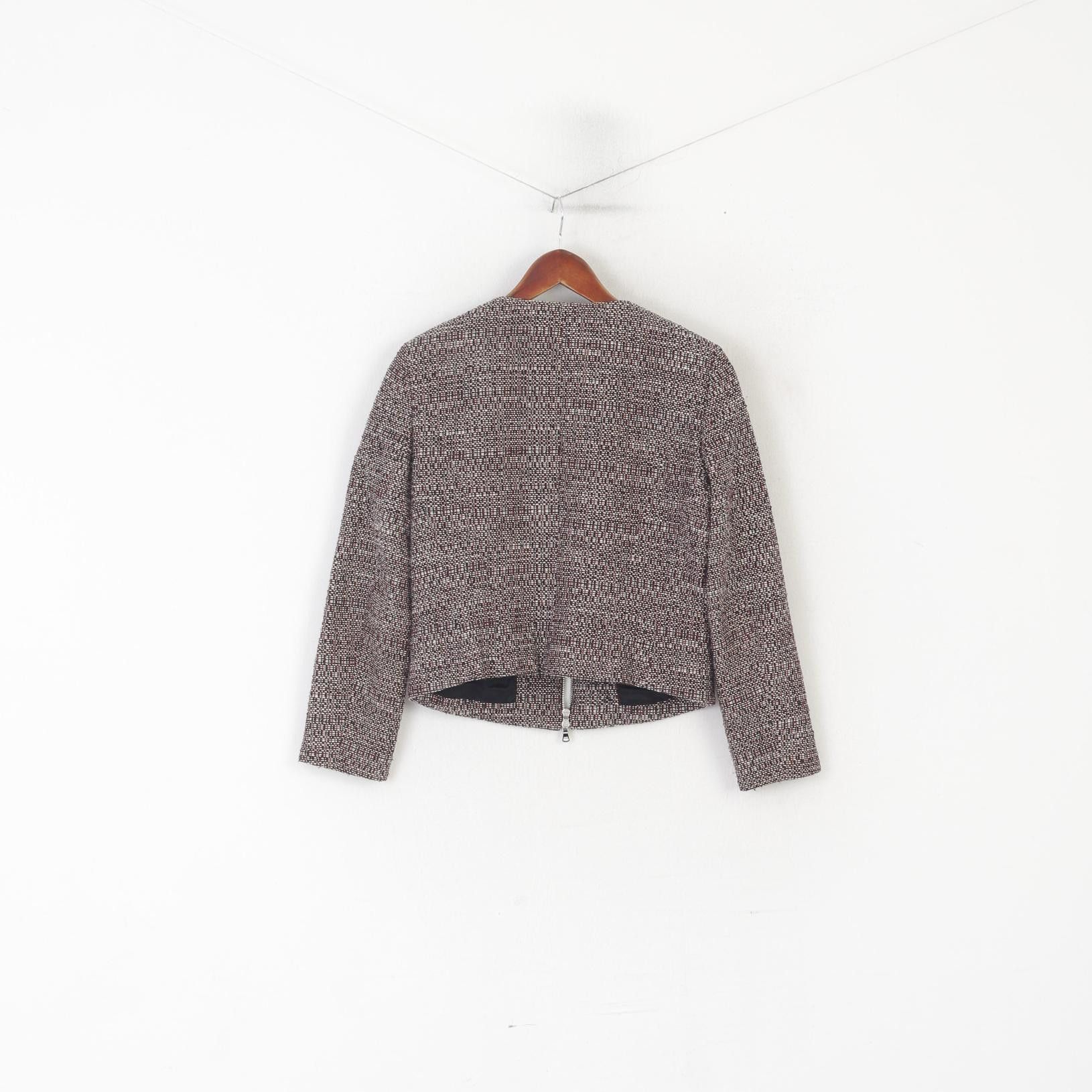 Hugo Boss Hugo Boss Women 8 12 S Jacket Maroon Black Tweed 1418 Size M / US 6-8 / IT 42-44 - 8 Thumbnail