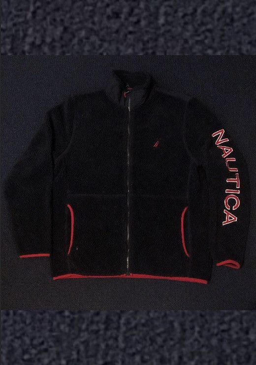 Nautica Vintage Nautica Fleece Sleeve Logo Zip Up Winter Pill Jacket Size US M / EU 48-50 / 2 - 1 Thumbnail