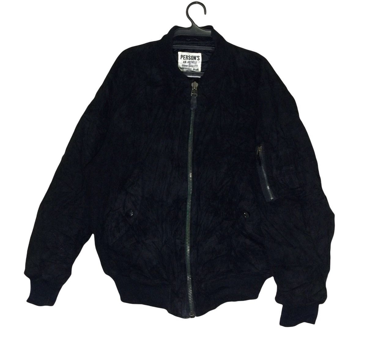 Genuine Leather × PERSON'S Vintage Person's Spellout Embroidery Suede Zipper Jacket Size US L / EU 52-54 / 3 - 2 Thumbnail