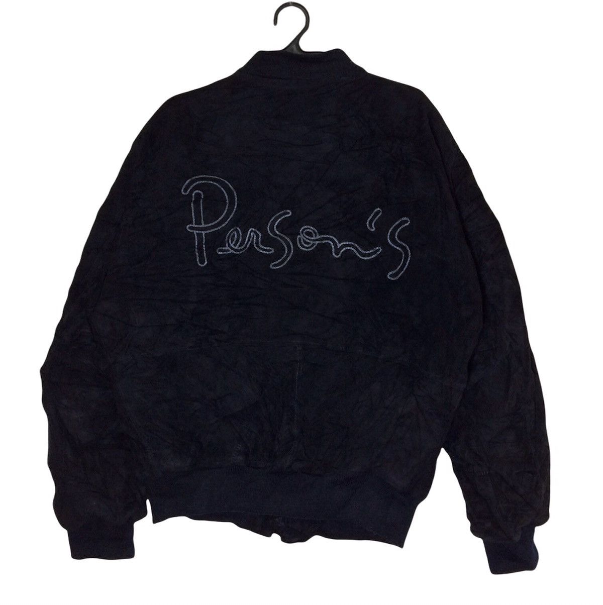 Genuine Leather × PERSON'S Vintage Person's Spellout Embroidery Suede Zipper Jacket Size US L / EU 52-54 / 3 - 1 Thumbnail