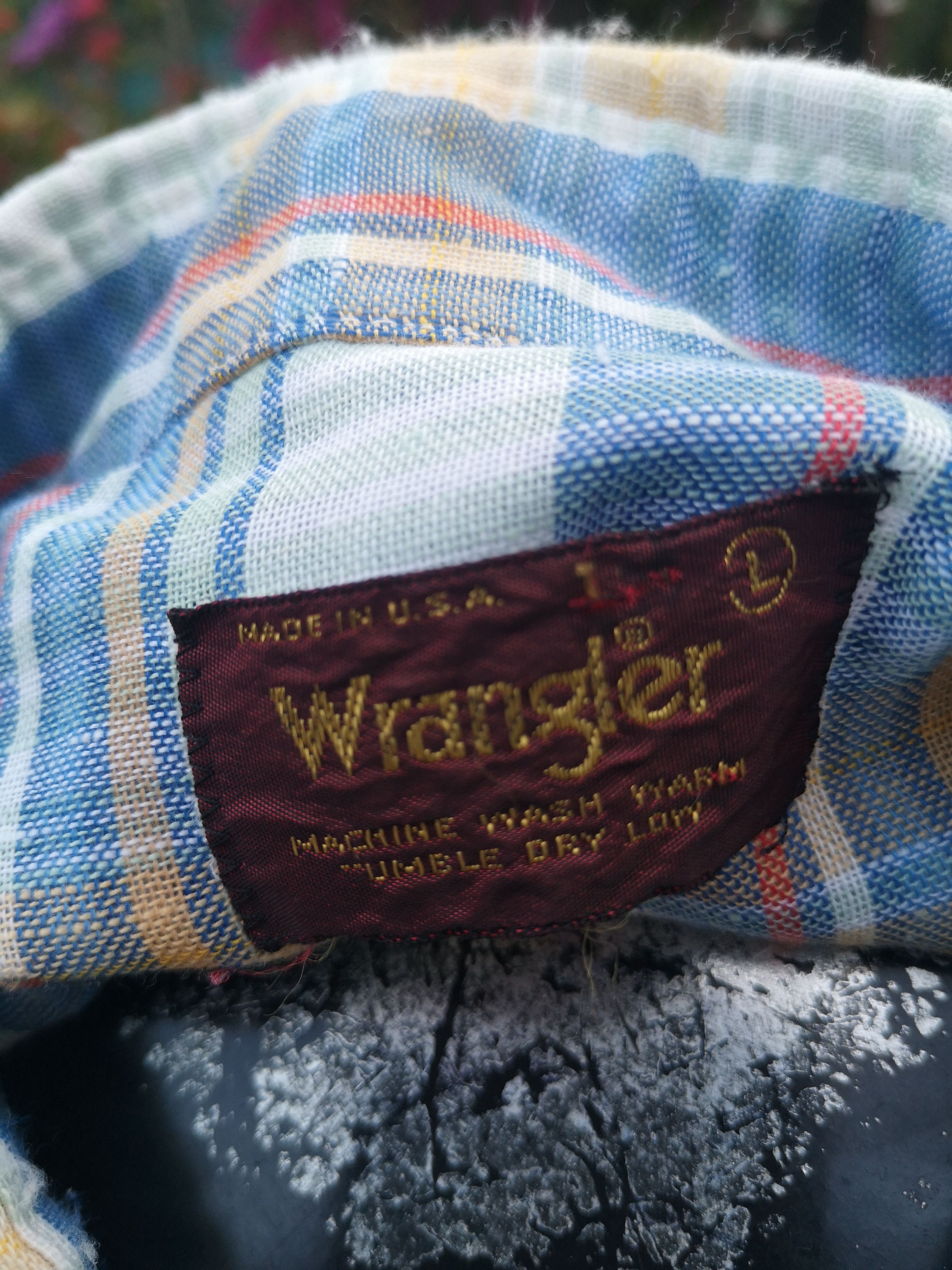 Flannel × Vintage × Wrangler Vintage Stone Button Flannel Nice Design Size US L / EU 52-54 / 3 - 4 Thumbnail