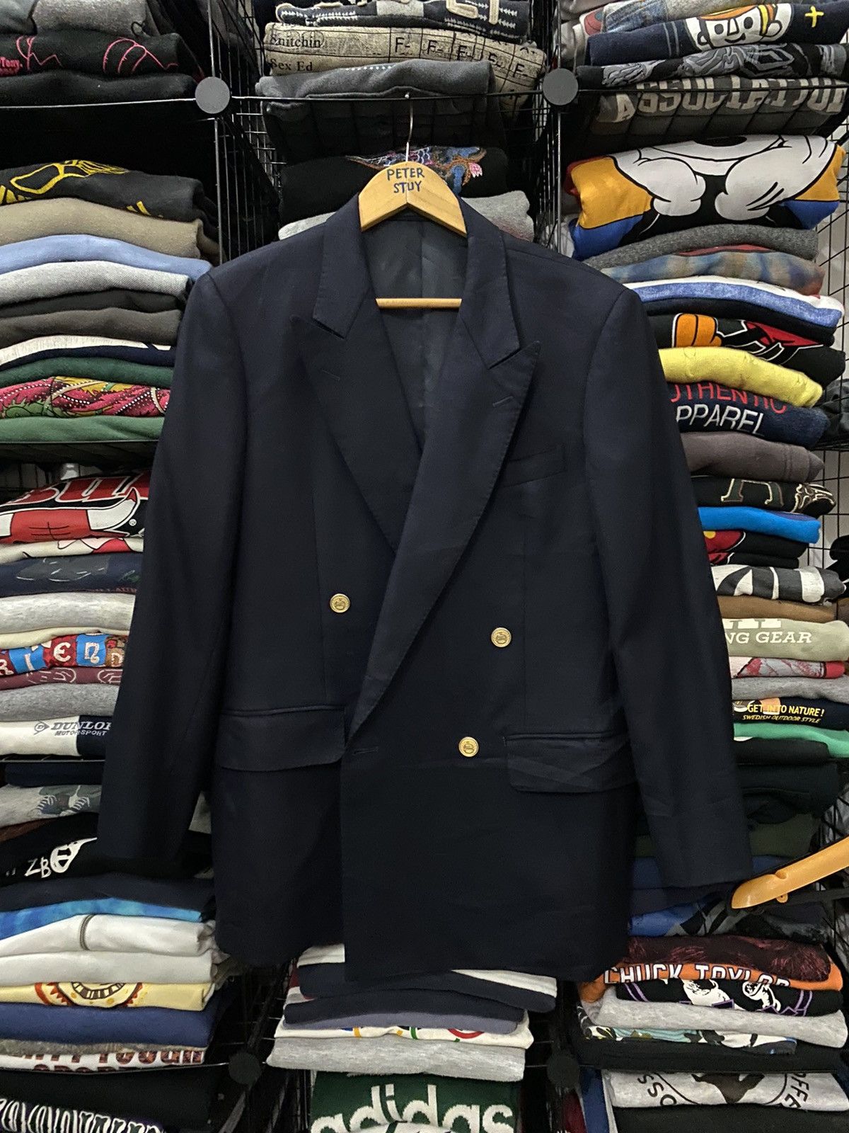 Burberry Vintage Burberry Gold Button Blazer Size US L / EU 52-54 / 3 - 1 Thumbnail