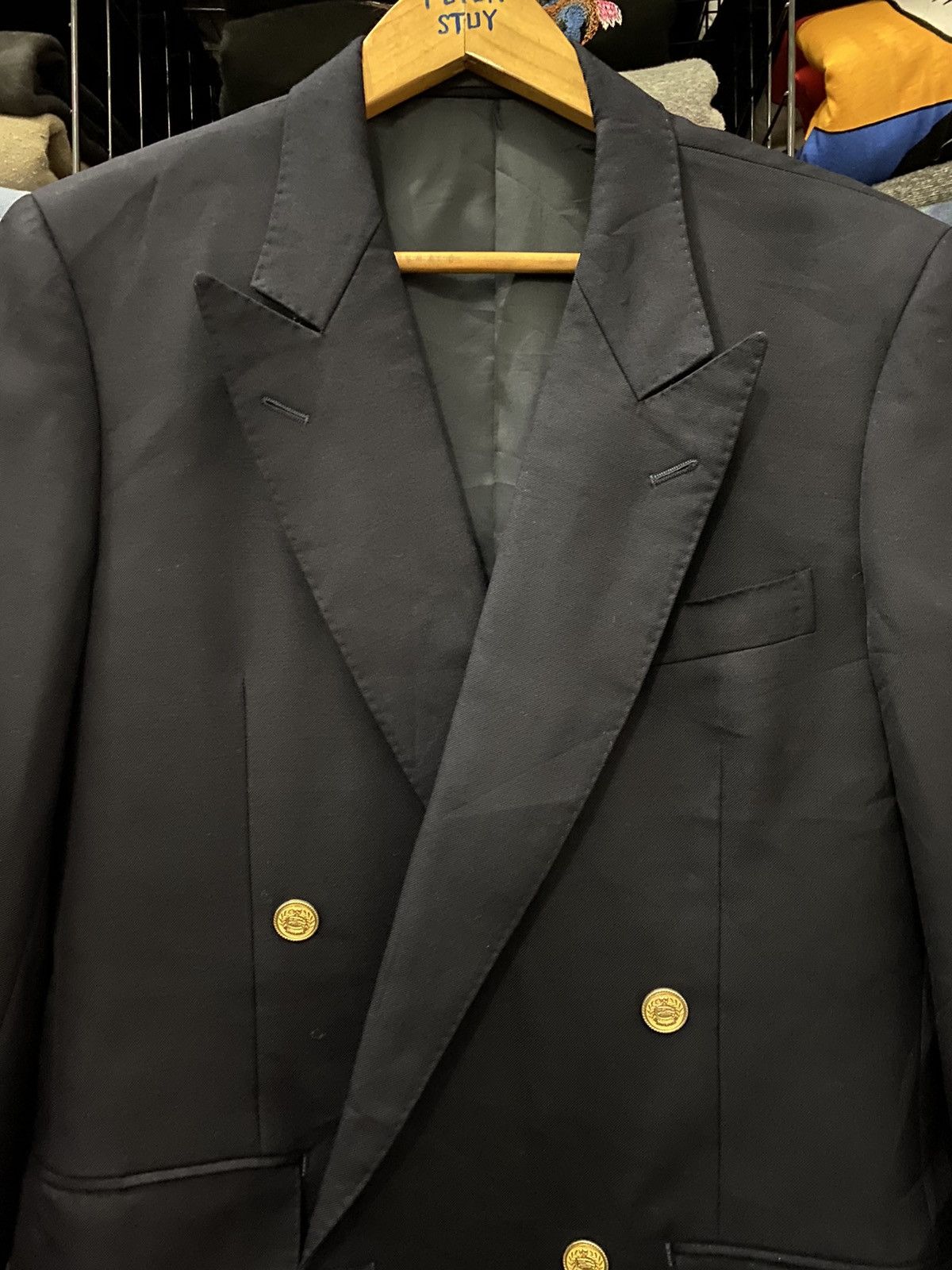 Burberry Vintage Burberry Gold Button Blazer Size US L / EU 52-54 / 3 - 2 Thumbnail