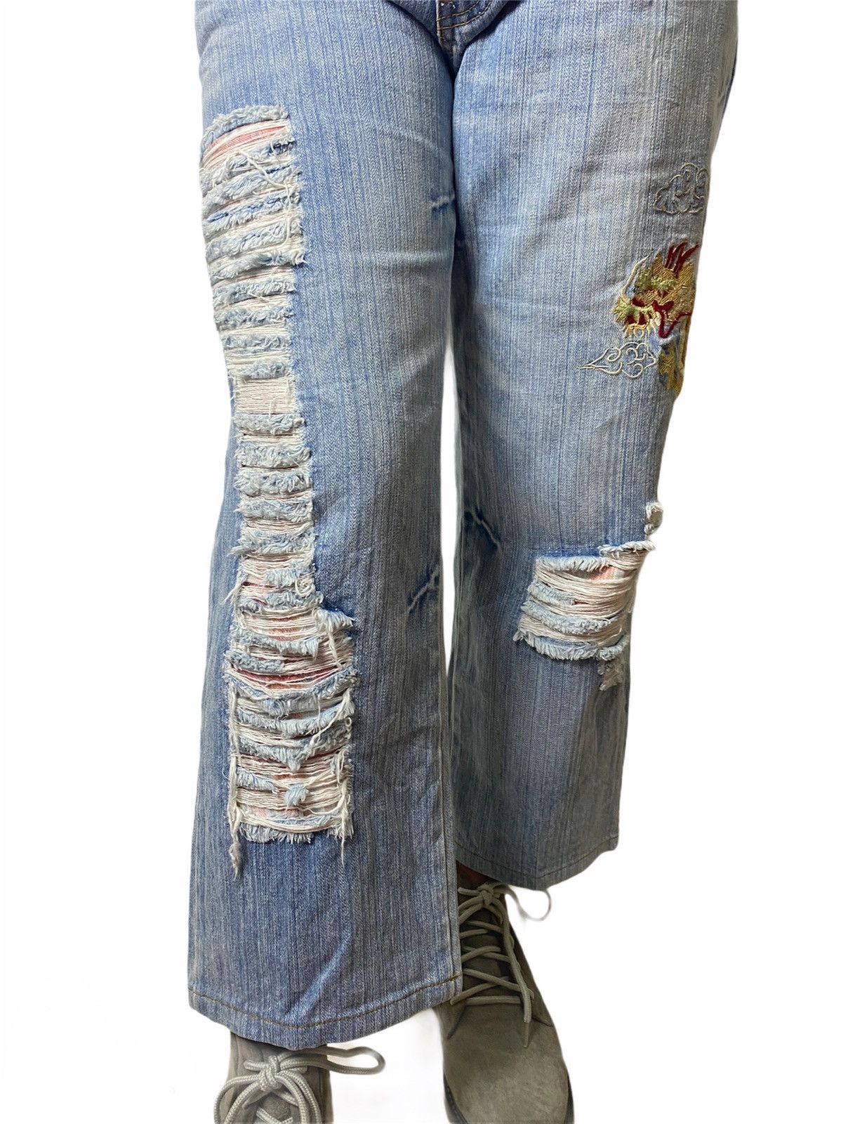 Denime × Japanese Brand GK84 Embroided Dragon Distress Denime Japanese Style Size US 34 / EU 50 - 6 Thumbnail