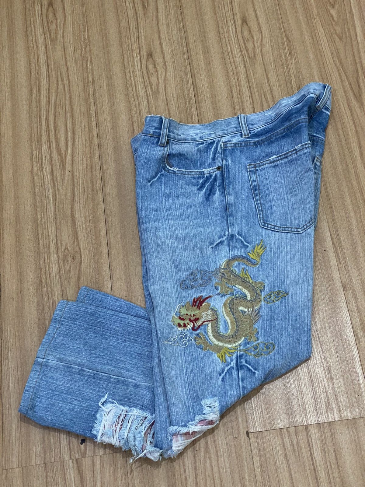Denime × Japanese Brand GK84 Embroided Dragon Distress Denime Japanese Style Size US 34 / EU 50 - 8 Thumbnail