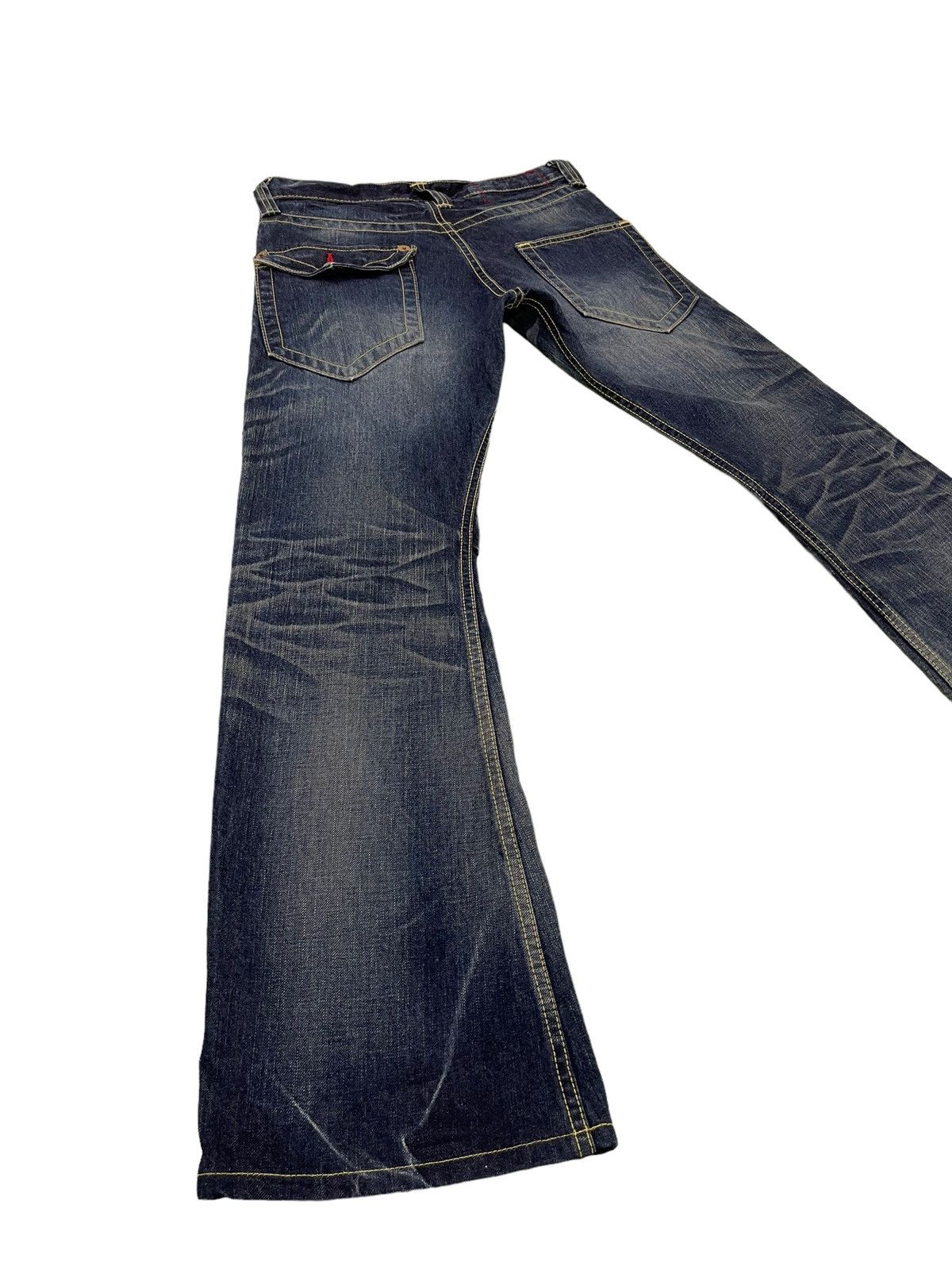 Japanese Brand Flare Jeans Blue Way Acid Wash Denim Low Rise Boot Cut 5🟦0 Size US 30 / EU 46 - 12 Thumbnail