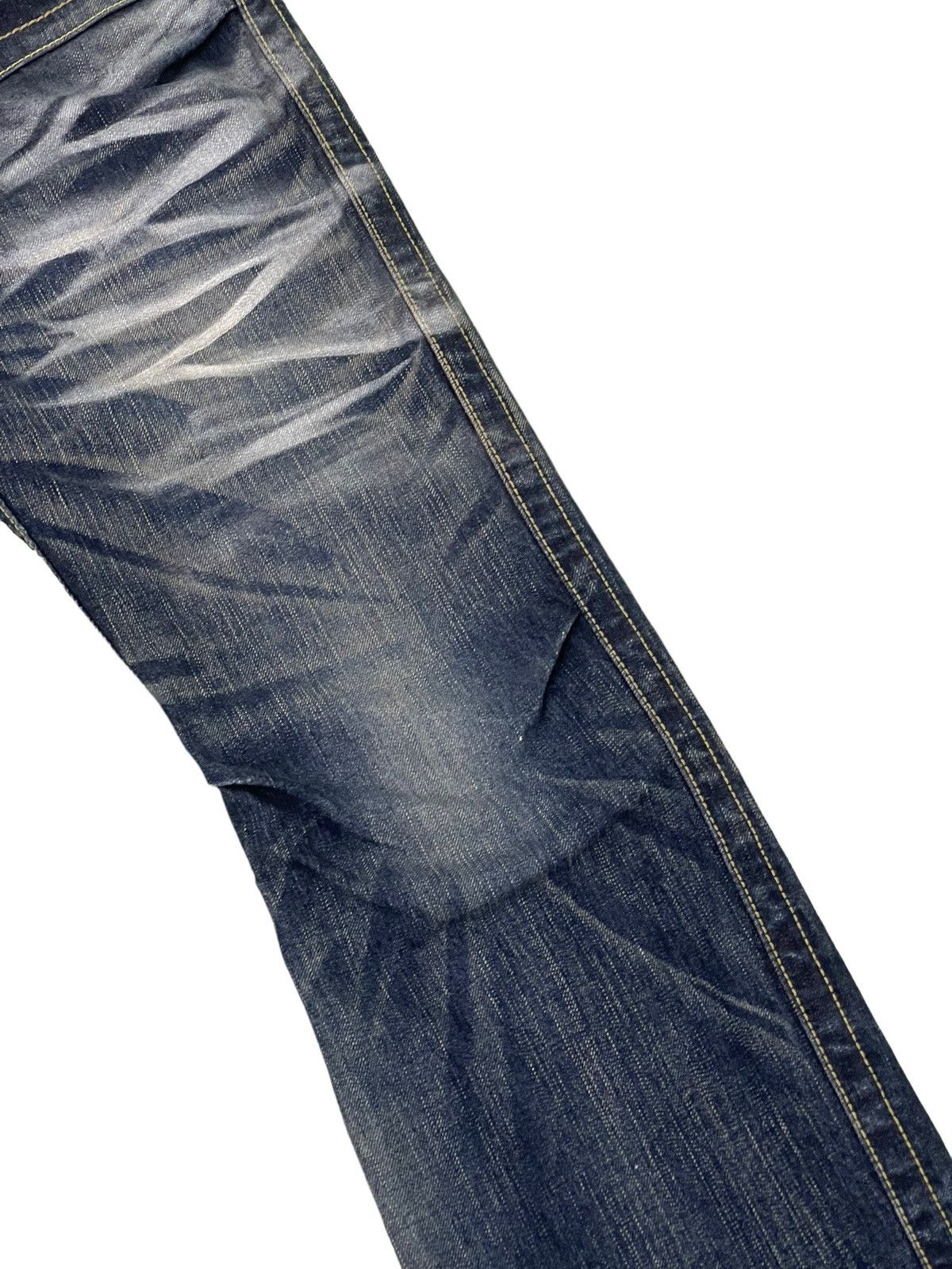 Japanese Brand Flare Jeans Blue Way Acid Wash Denim Low Rise Boot Cut 5🟦0 Size US 30 / EU 46 - 7 Thumbnail