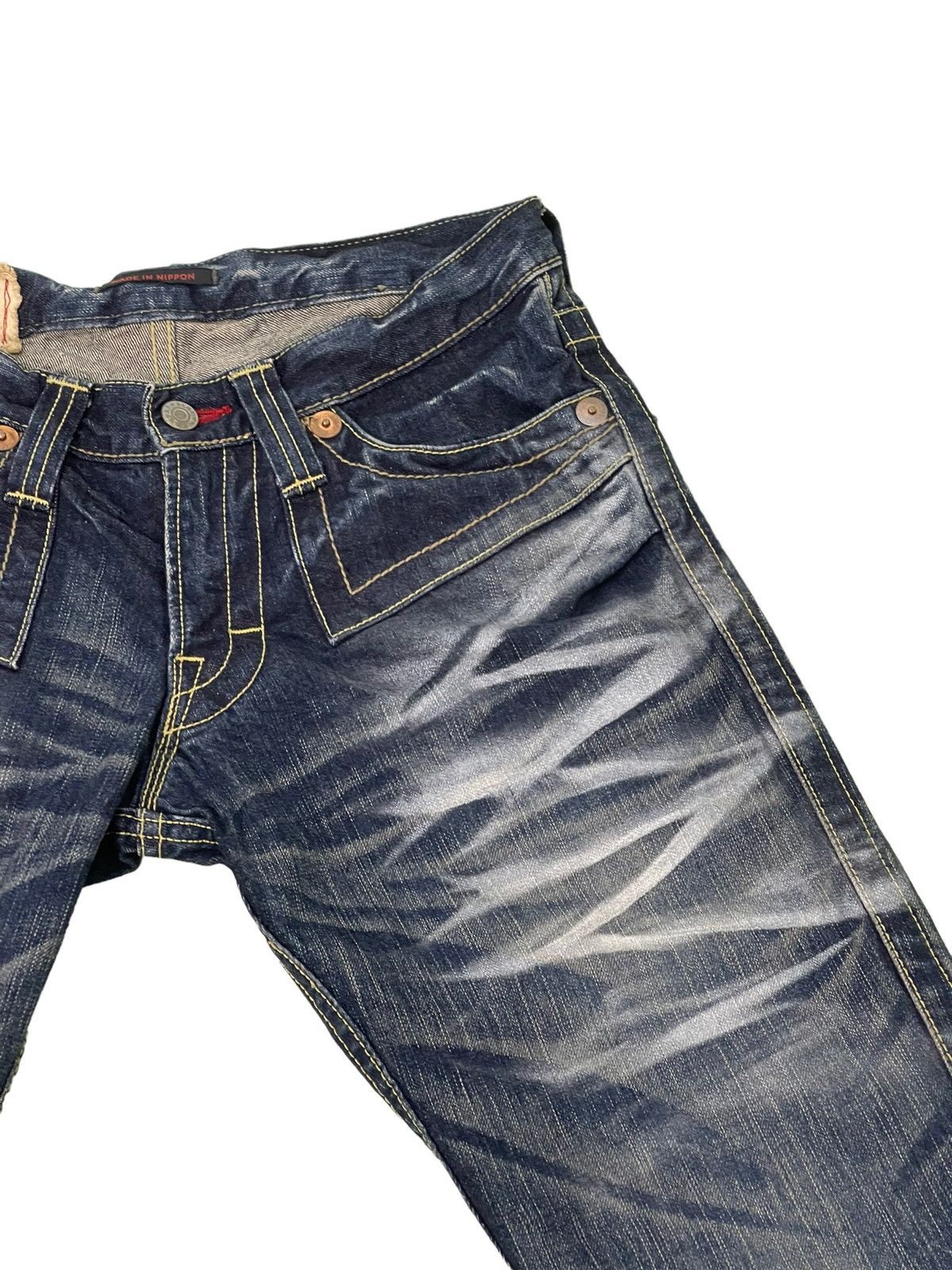 Japanese Brand Flare Jeans Blue Way Acid Wash Denim Low Rise Boot Cut 5🟦0 Size US 30 / EU 46 - 9 Thumbnail