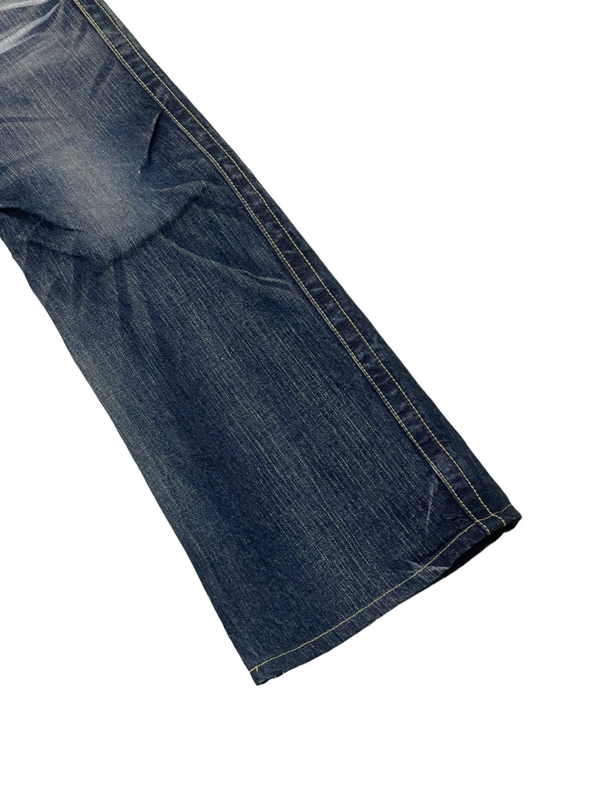 Japanese Brand Flare Jeans Blue Way Acid Wash Denim Low Rise Boot Cut 5🟦0 Size US 30 / EU 46 - 4 Thumbnail