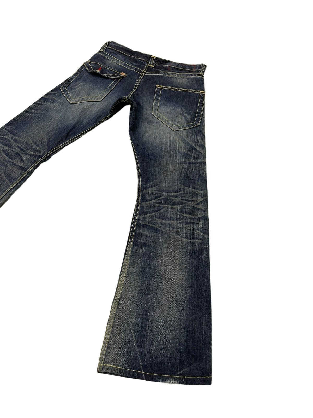 Japanese Brand Flare Jeans Blue Way Acid Wash Denim Low Rise Boot Cut 5🟦0 Size US 30 / EU 46 - 13 Thumbnail