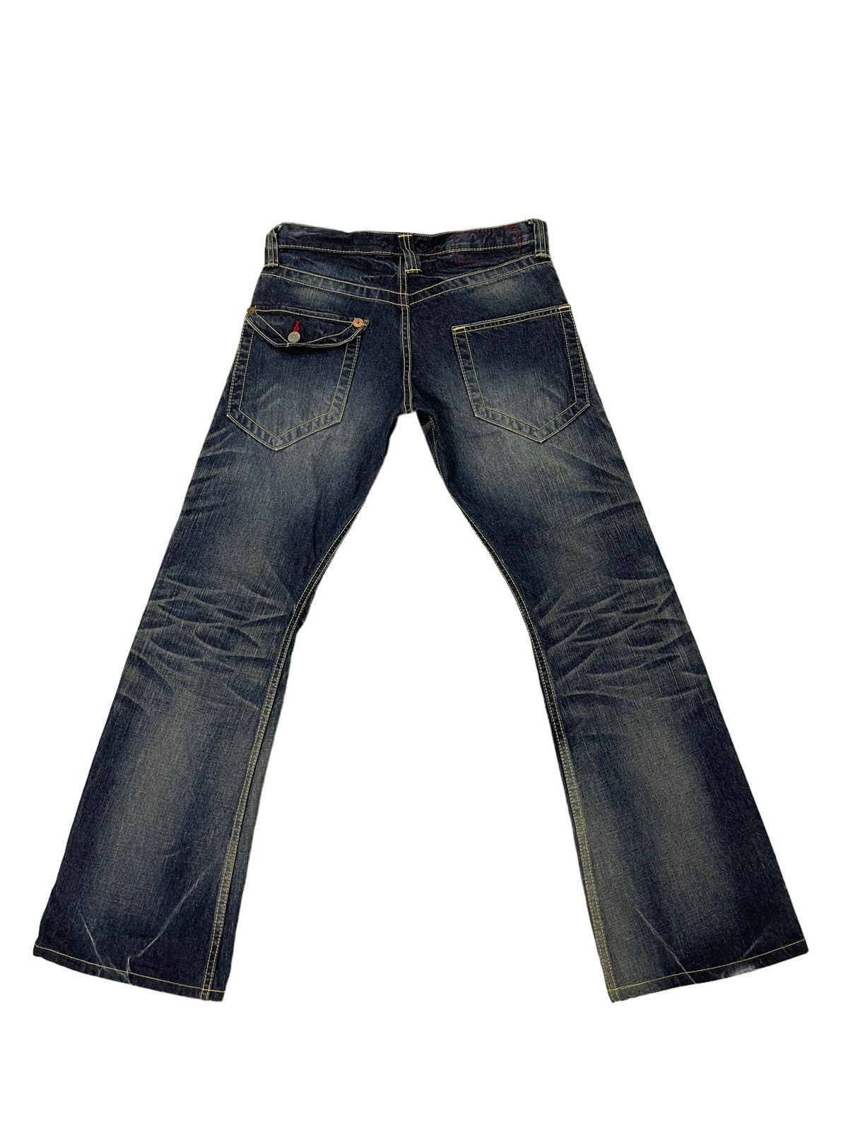 Japanese Brand Flare Jeans Blue Way Acid Wash Denim Low Rise Boot Cut 5🟦0 Size US 30 / EU 46 - 11 Thumbnail
