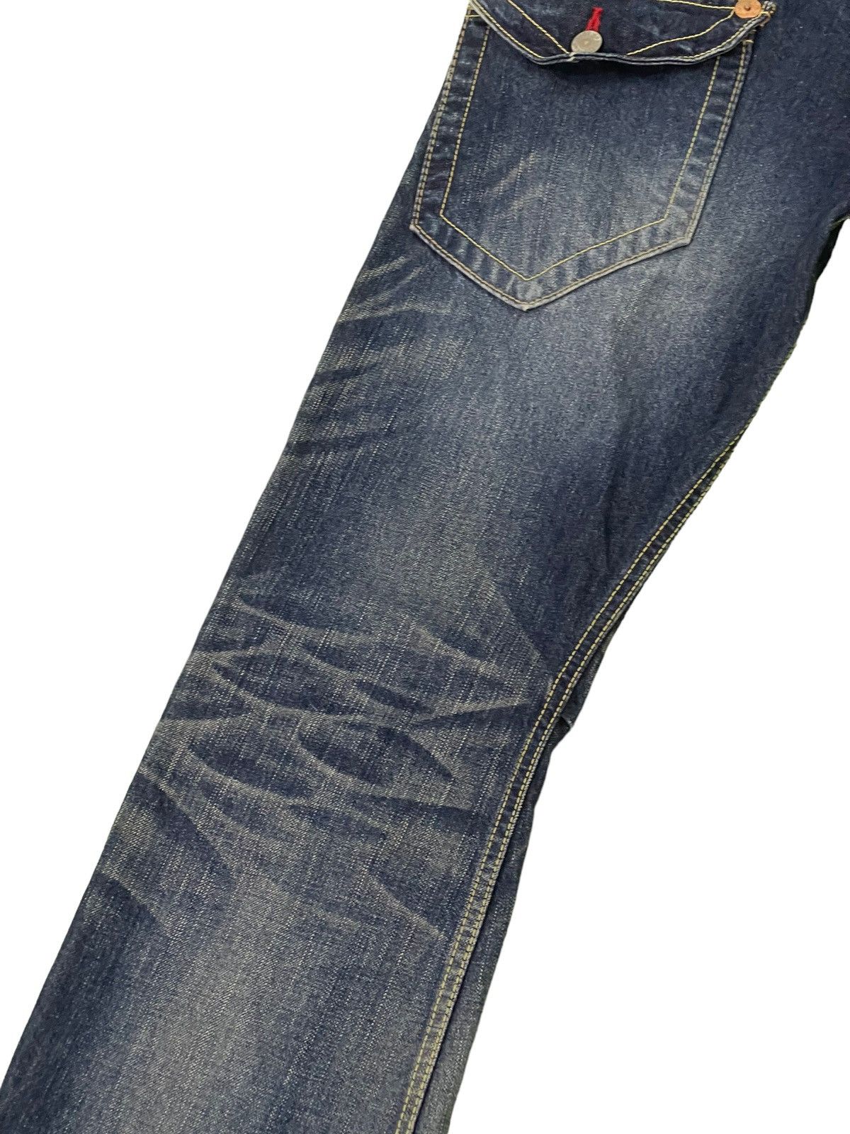 Japanese Brand Flare Jeans Blue Way Acid Wash Denim Low Rise Boot Cut 5🟦0 Size US 30 / EU 46 - 16 Thumbnail