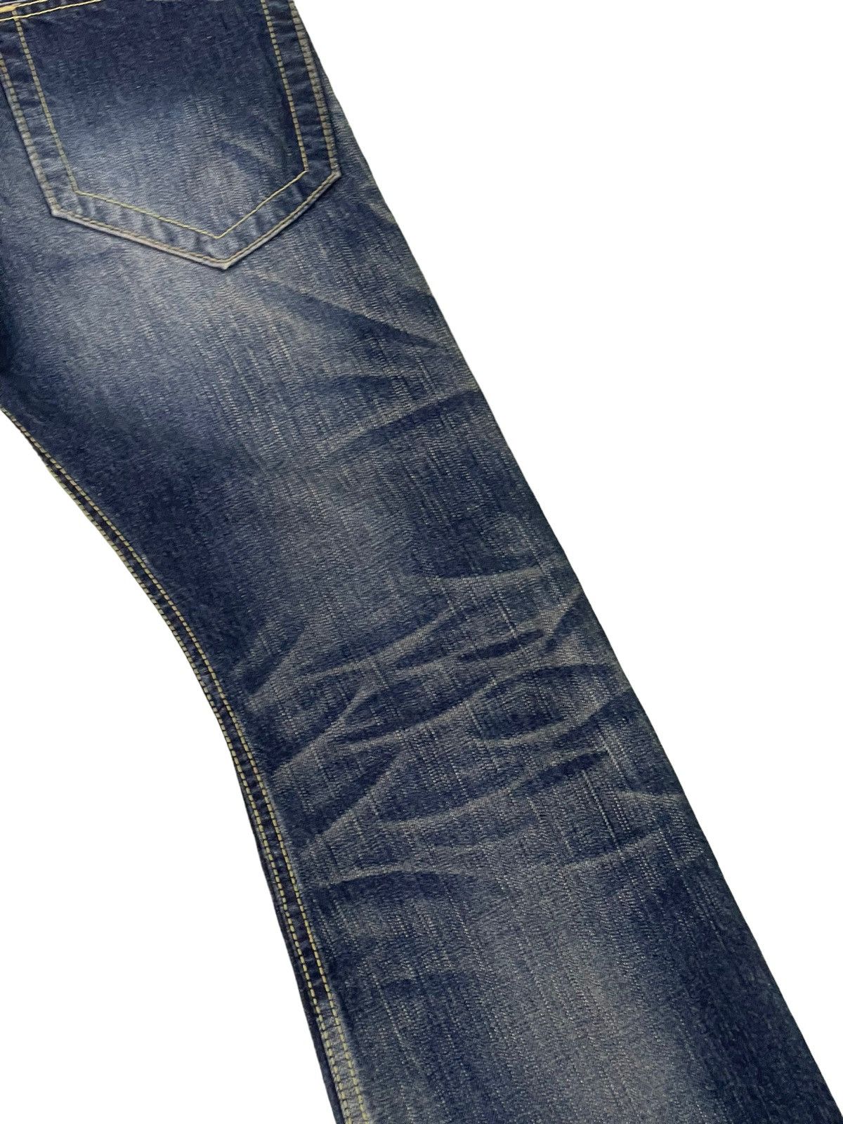 Japanese Brand Flare Jeans Blue Way Acid Wash Denim Low Rise Boot Cut 5🟦0 Size US 30 / EU 46 - 17 Thumbnail