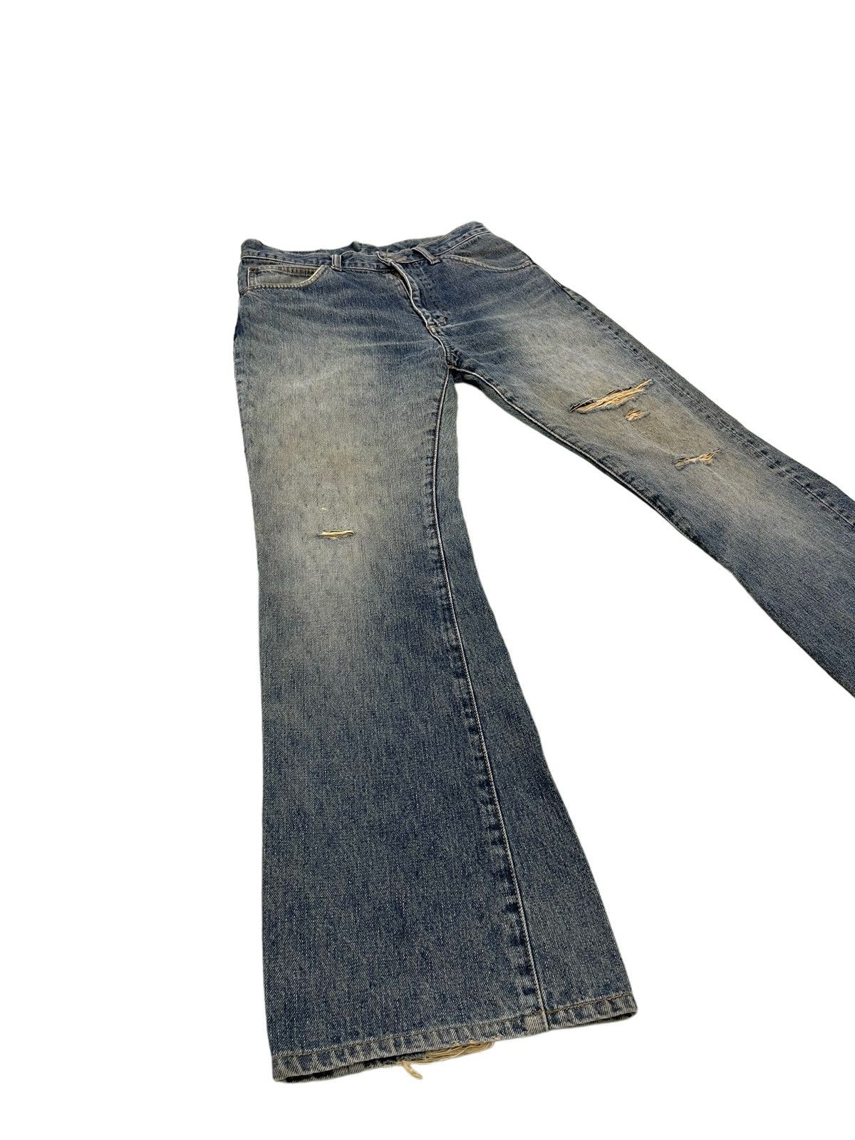 Japanese Brand Flare Jeans Vtg Wrangler Distress Denim Boot Cut 4🟦9 Size US 32 / EU 48 - 1 Thumbnail