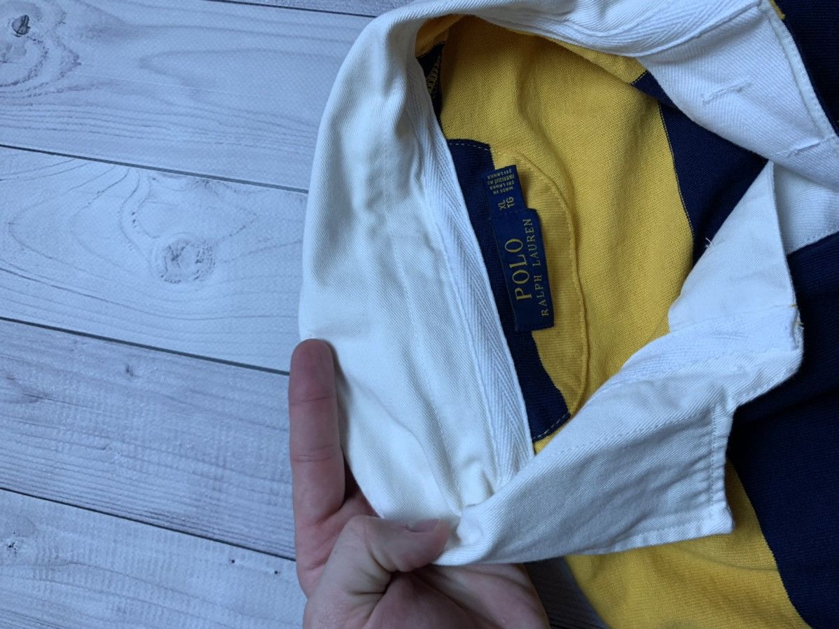 Polo Ralph Lauren × Vintage Vintage rugby Polo Ralph Lauren big logo striped yellow/blue Size US XL / EU 56 / 4 - 5 Thumbnail