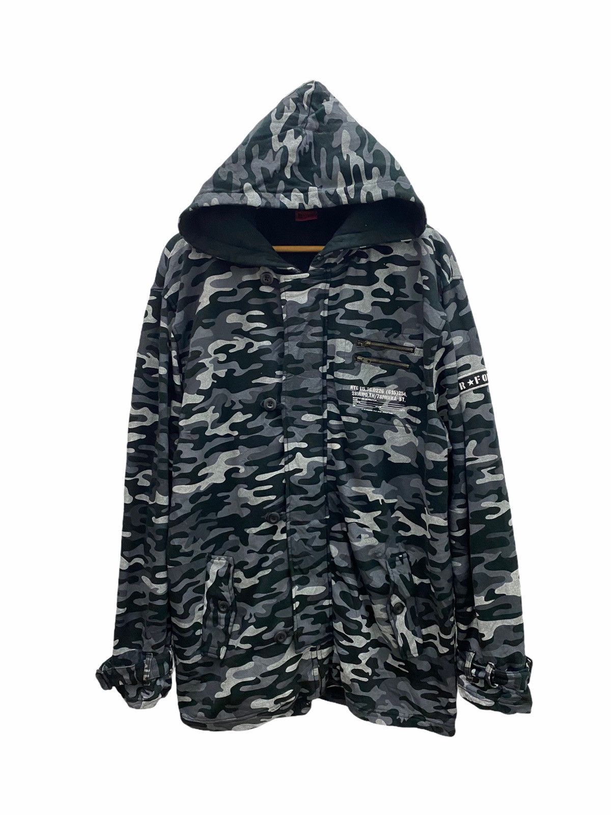 Japanese Brand BULLET NOISE AIR FORCE HODDIES ZIPPER JACKET Size US L / EU 52-54 / 3 - 1 Thumbnail