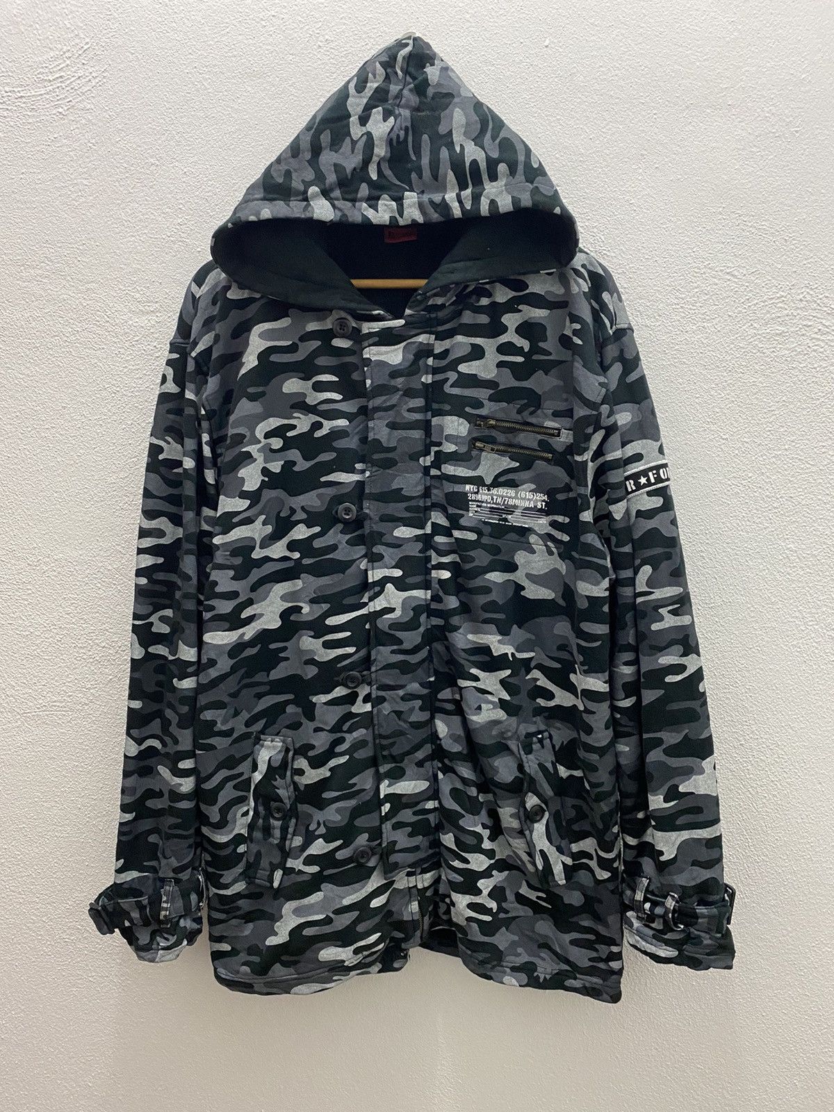 Japanese Brand BULLET NOISE AIR FORCE HODDIES ZIPPER JACKET Size US L / EU 52-54 / 3 - 2 Thumbnail
