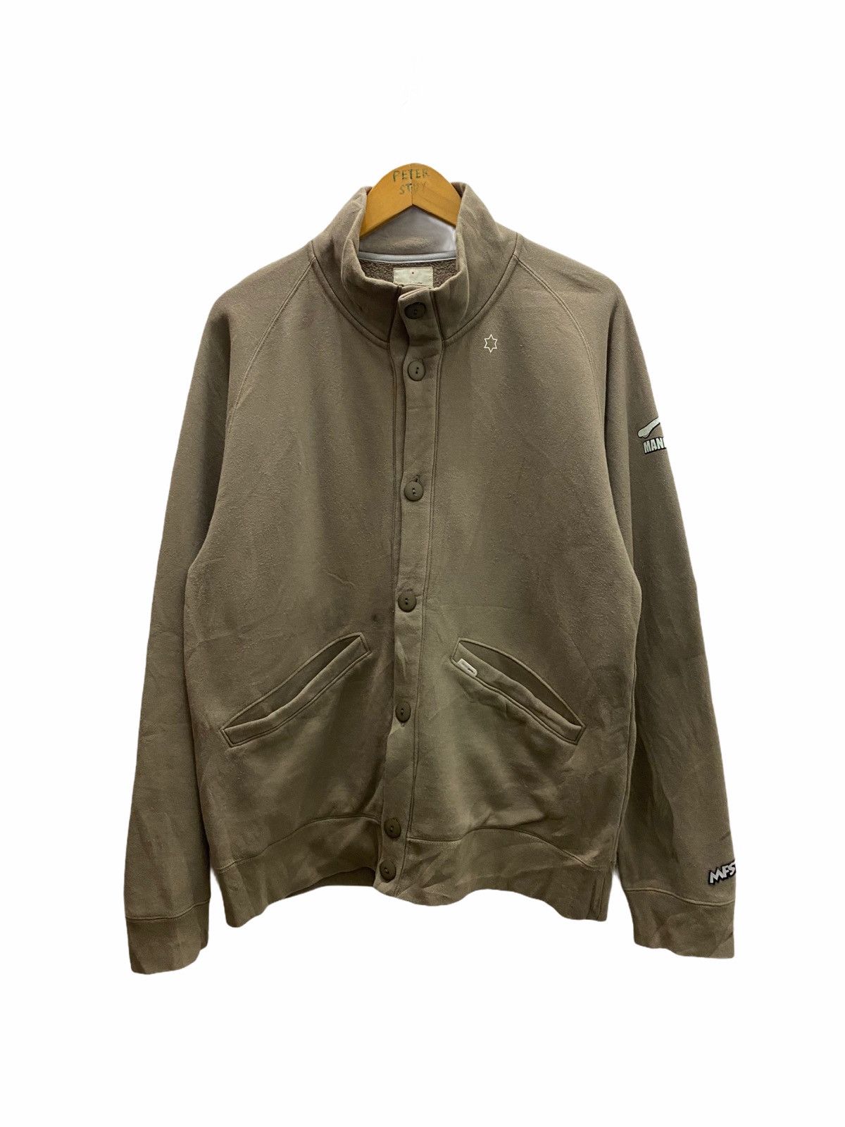 image of Designer Manifest Gelw Button Sweater Design 07 in Sand, Men's (Size Medium)
