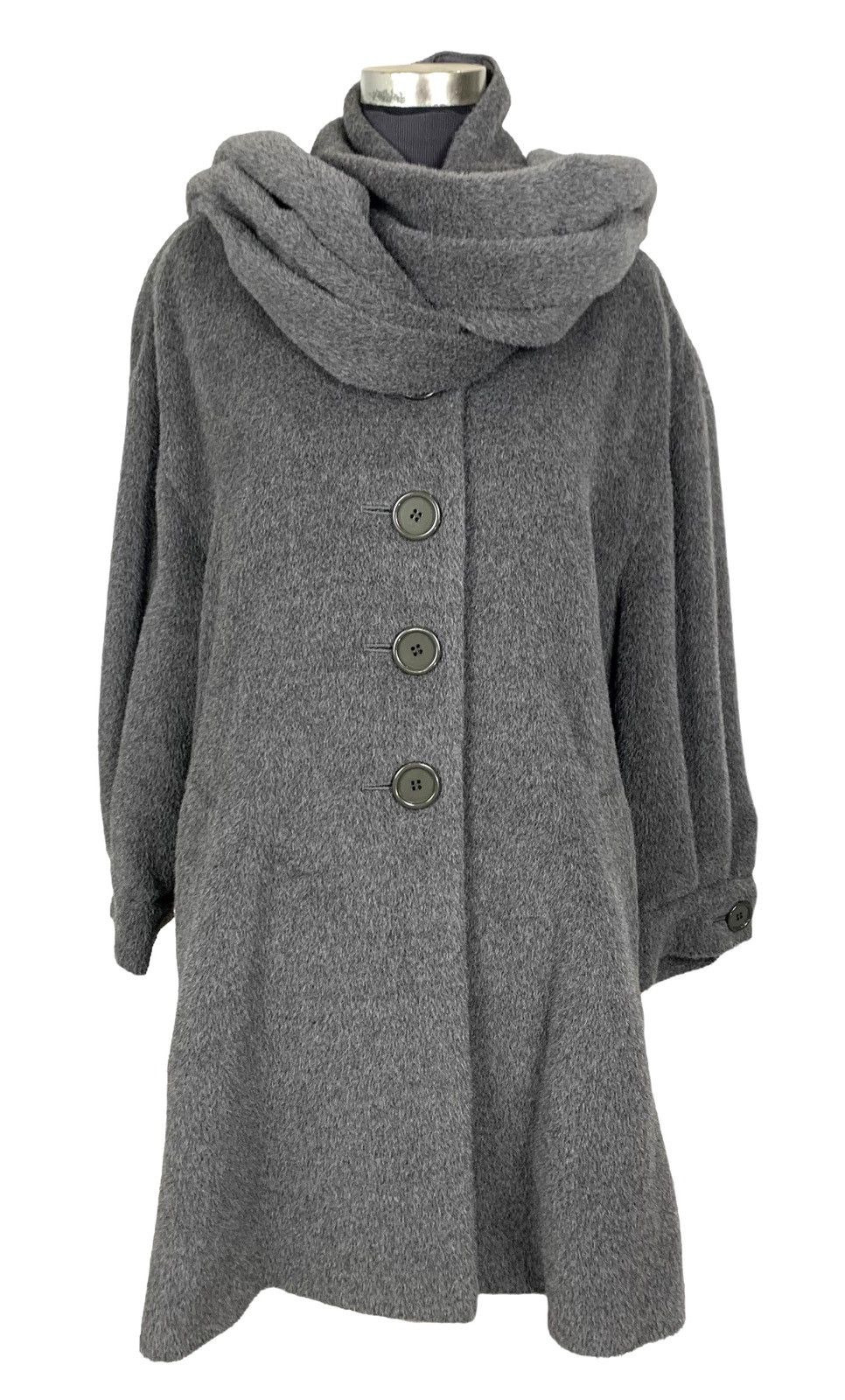 Christian Dior Monsieur Vintage 80s Christian Dior Fur Wool Over Coat Size 9 Size XL / US 12-14 / IT 48-50 - 3 Thumbnail