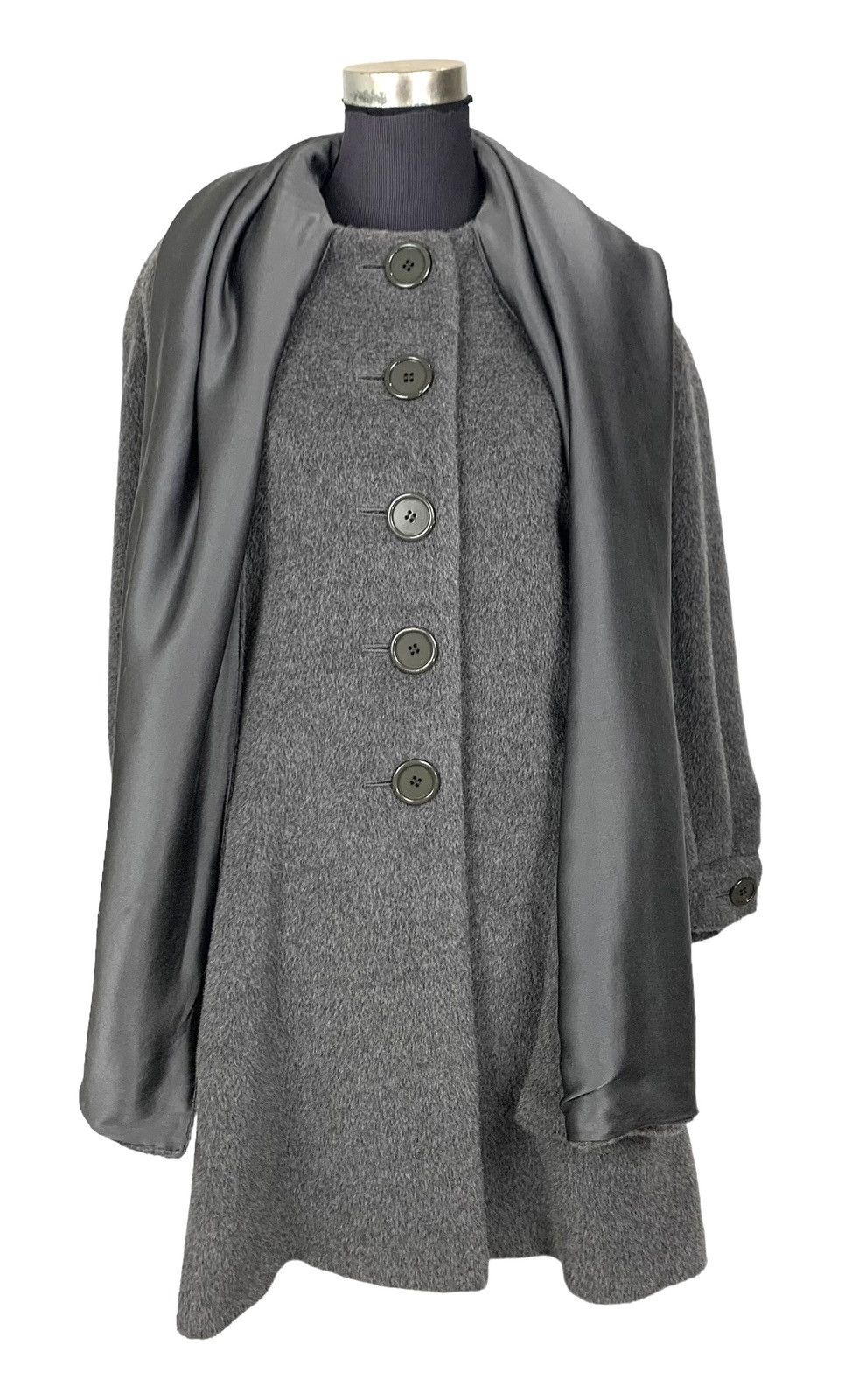 Christian Dior Monsieur Vintage 80s Christian Dior Fur Wool Over Coat Size 9 Size XL / US 12-14 / IT 48-50 - 4 Thumbnail