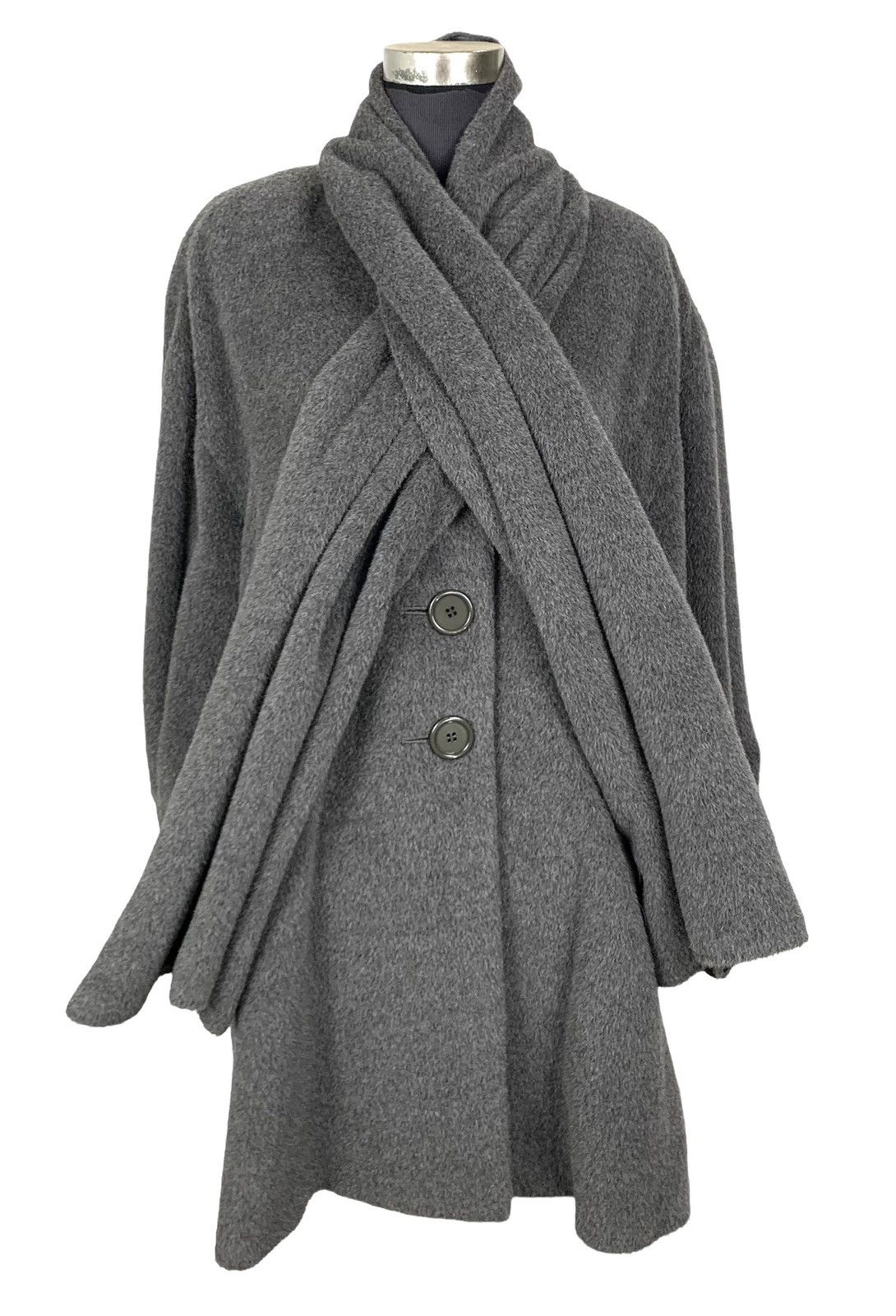 Christian Dior Monsieur Vintage 80s Christian Dior Fur Wool Over Coat Size 9 Size XL / US 12-14 / IT 48-50 - 2 Thumbnail