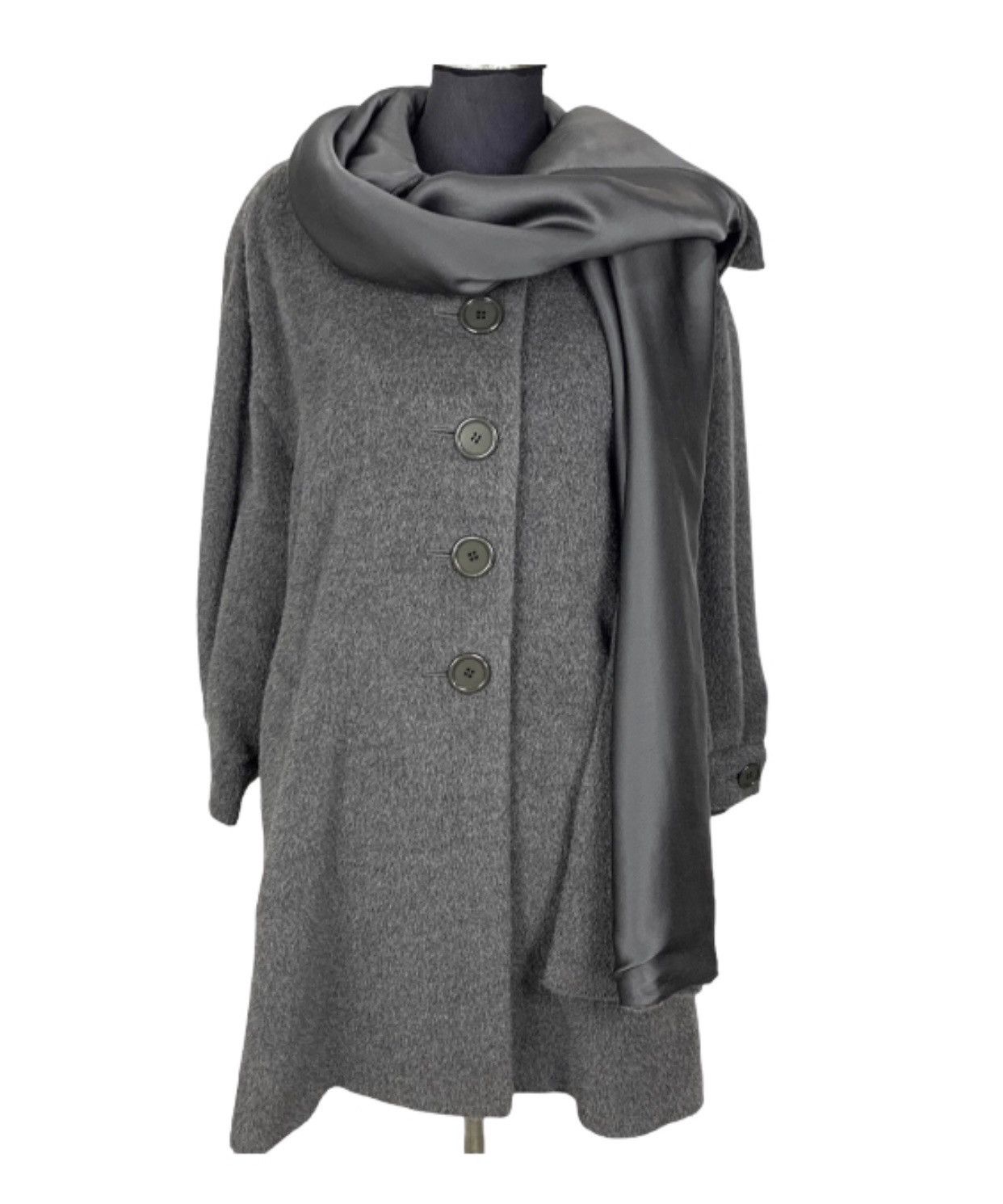 image of Christian Dior Monsieur x Dior Vintage Luxury Christian Dior Fur Wool Over Coat in Grey, Women's (S