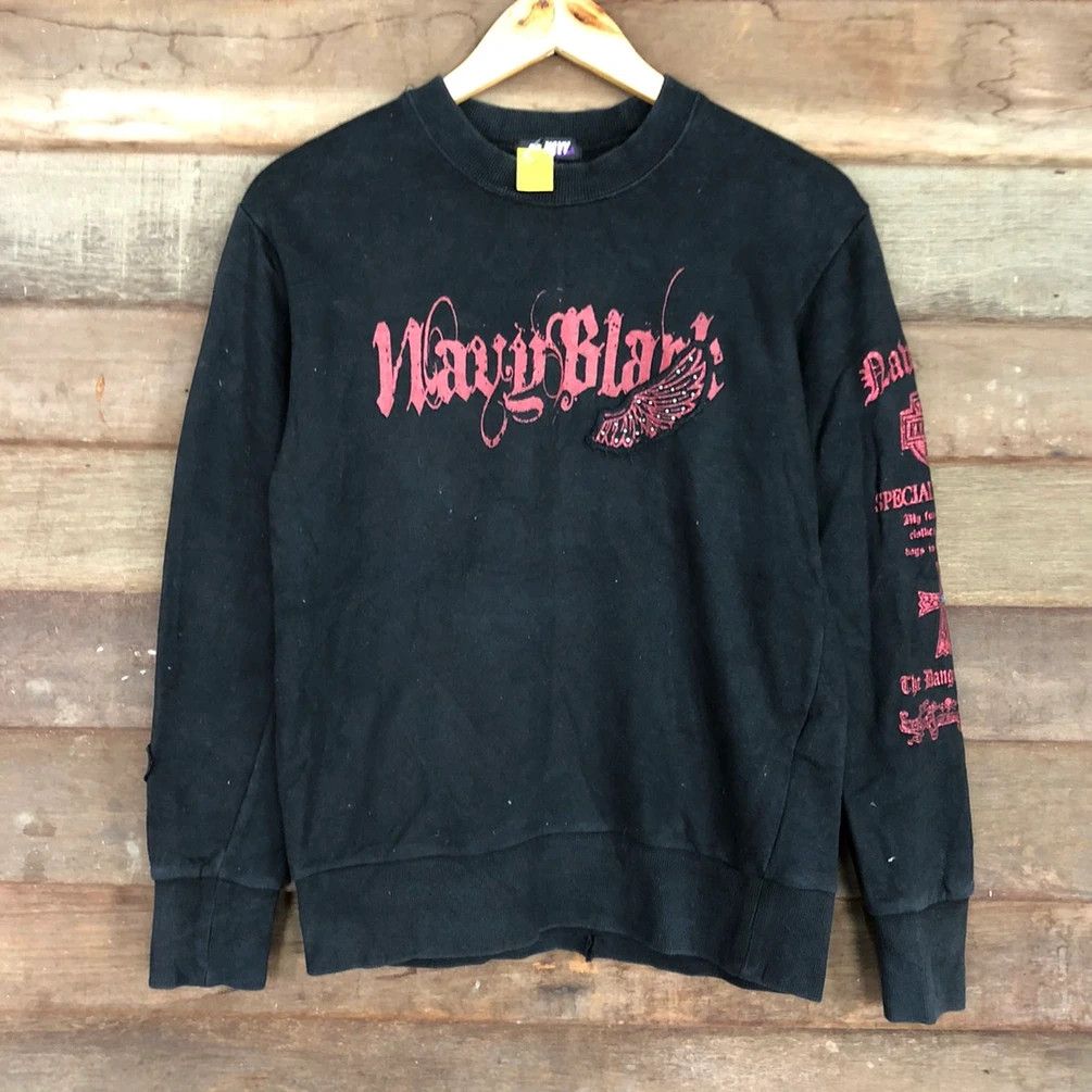 Japanese Brand Crt Navy Black like if 6 was 9 l.g.b Sweatshirt #3270 Size S / US 4 / IT 40 - 9 Thumbnail