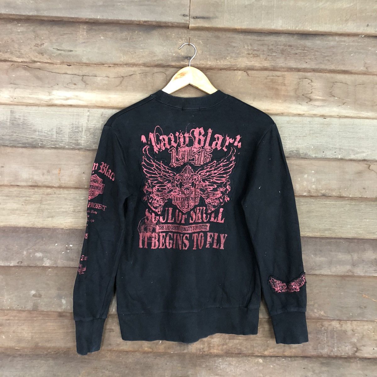 Japanese Brand Crt Navy Black like if 6 was 9 l.g.b Sweatshirt #3270 Size S / US 4 / IT 40 - 3 Thumbnail