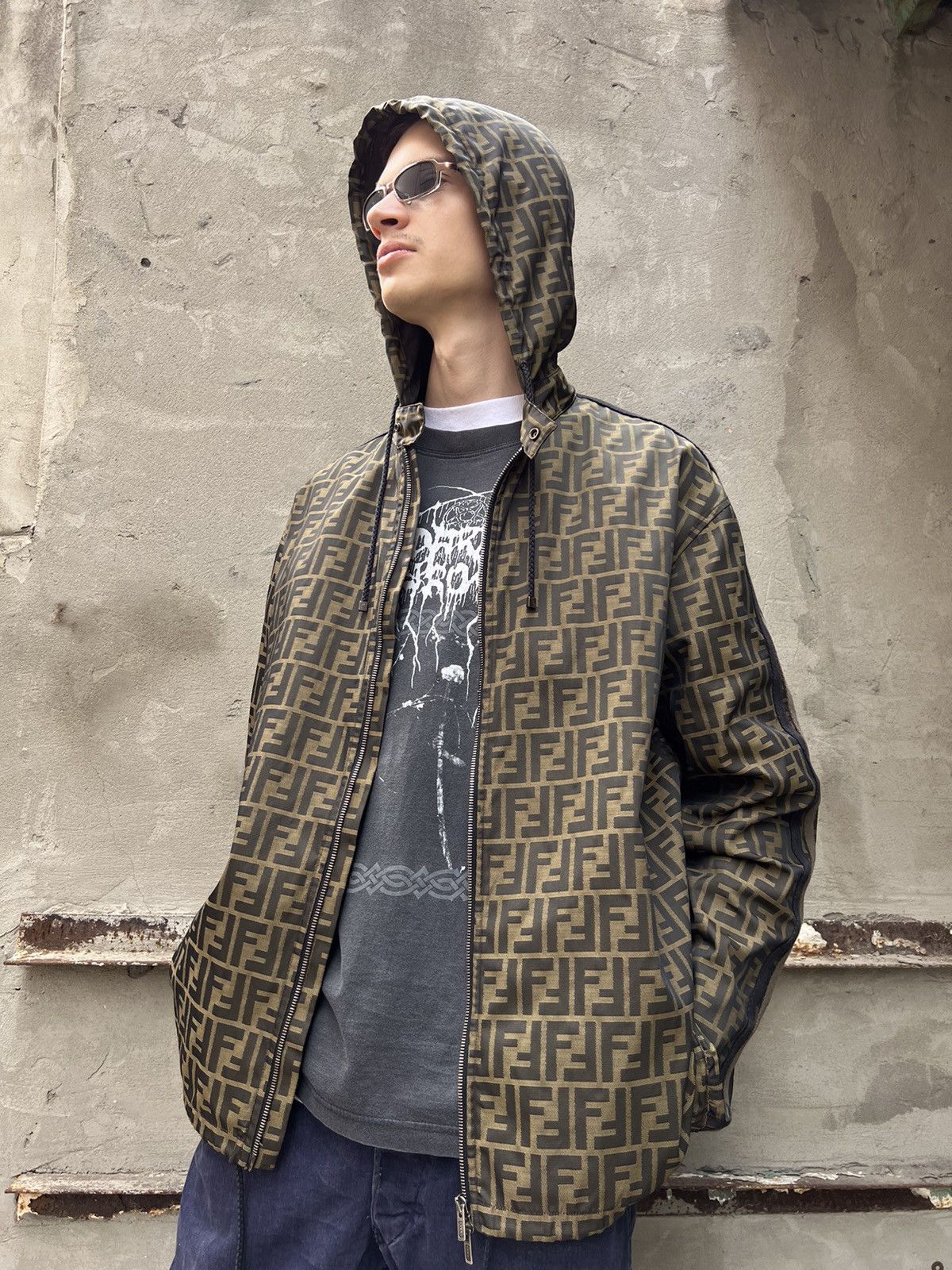 Fendi 🔥Fendi Zucca Monogram Hooded Jacket | Grailed