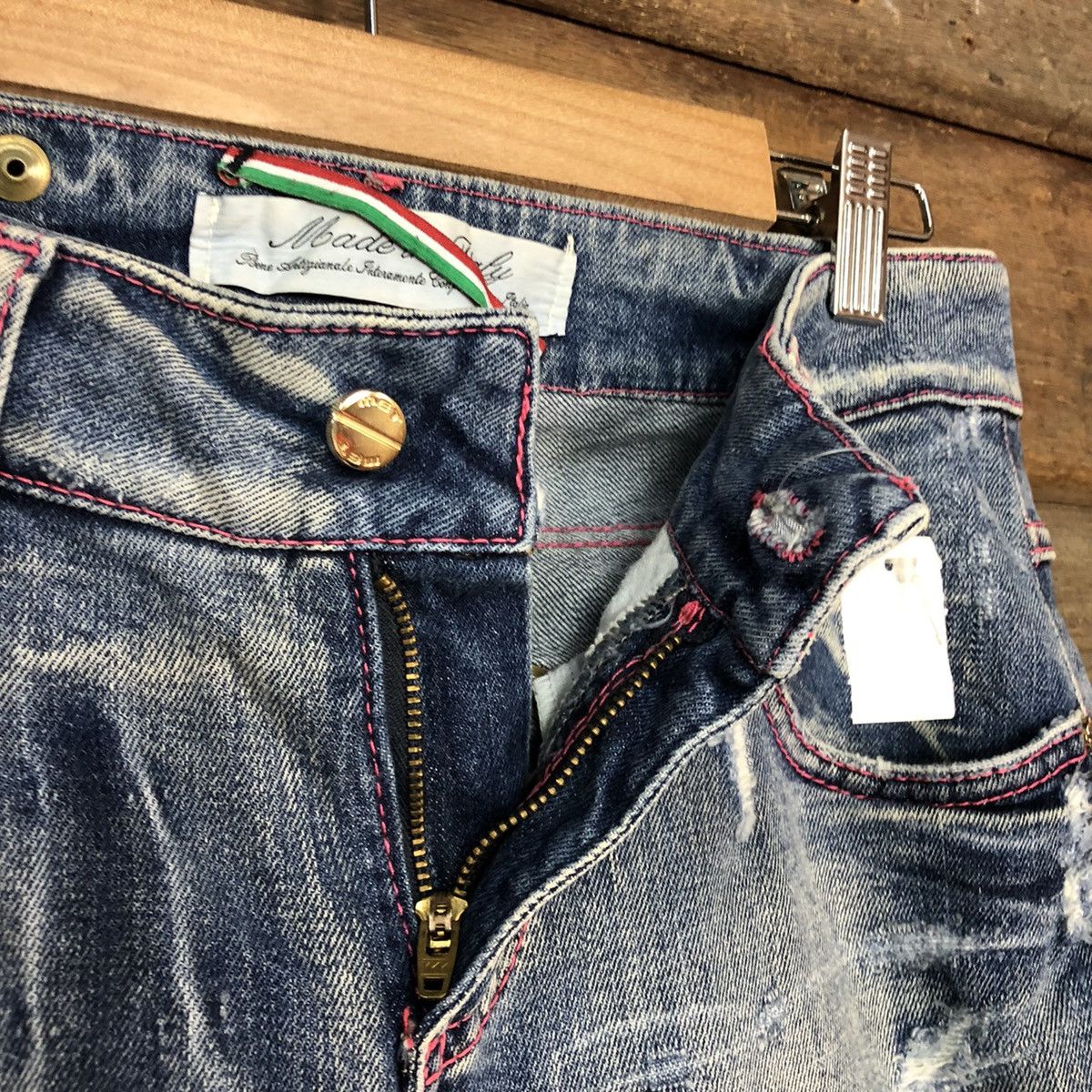 Japanese Brand Met in Jeans skinny Blue distressed Denim Jeans Pants #4576 Size 28" / US 6 / IT 42 - 6 Thumbnail