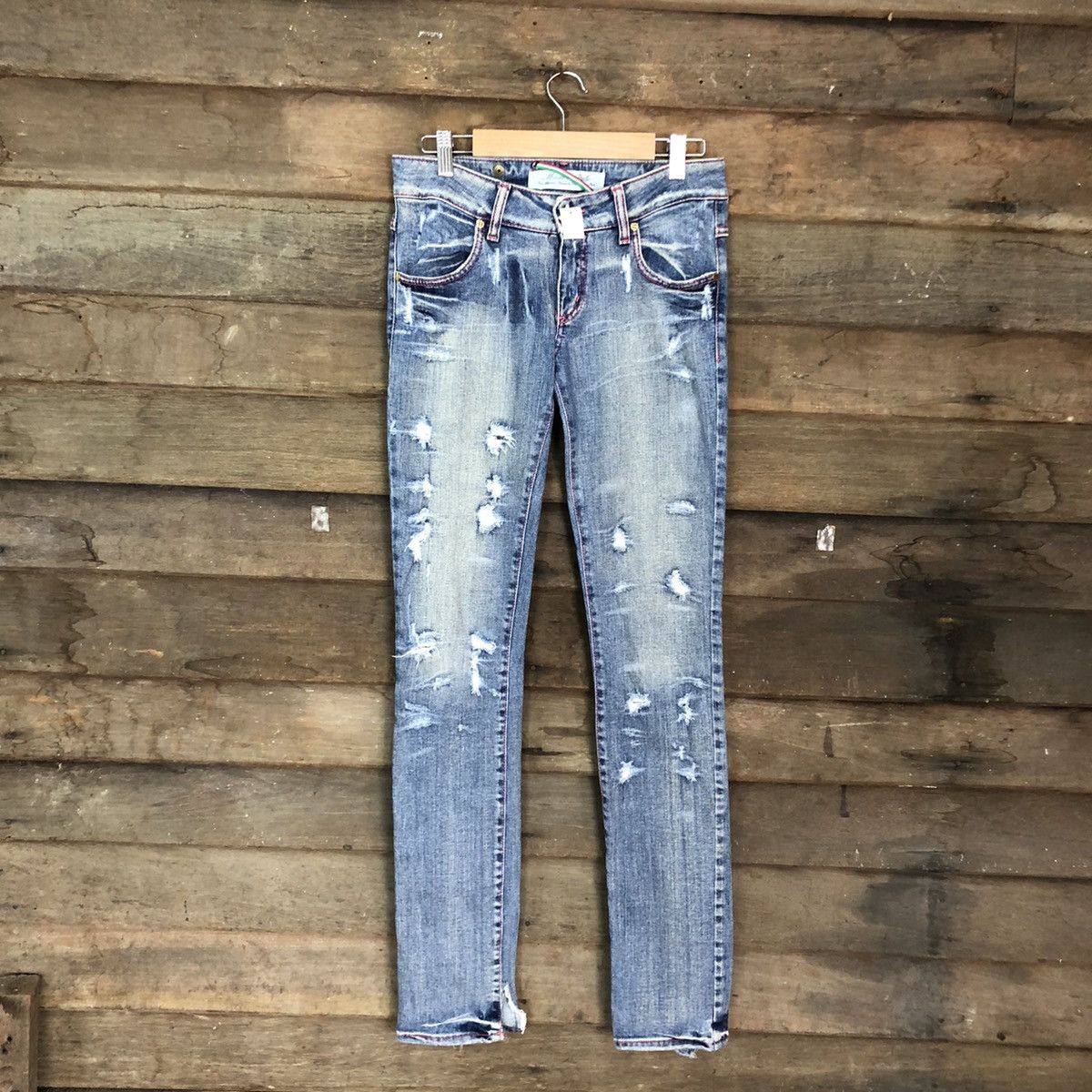 Japanese Brand Met in Jeans skinny Blue distressed Denim Jeans Pants #4576 Size 28" / US 6 / IT 42 - 1 Thumbnail