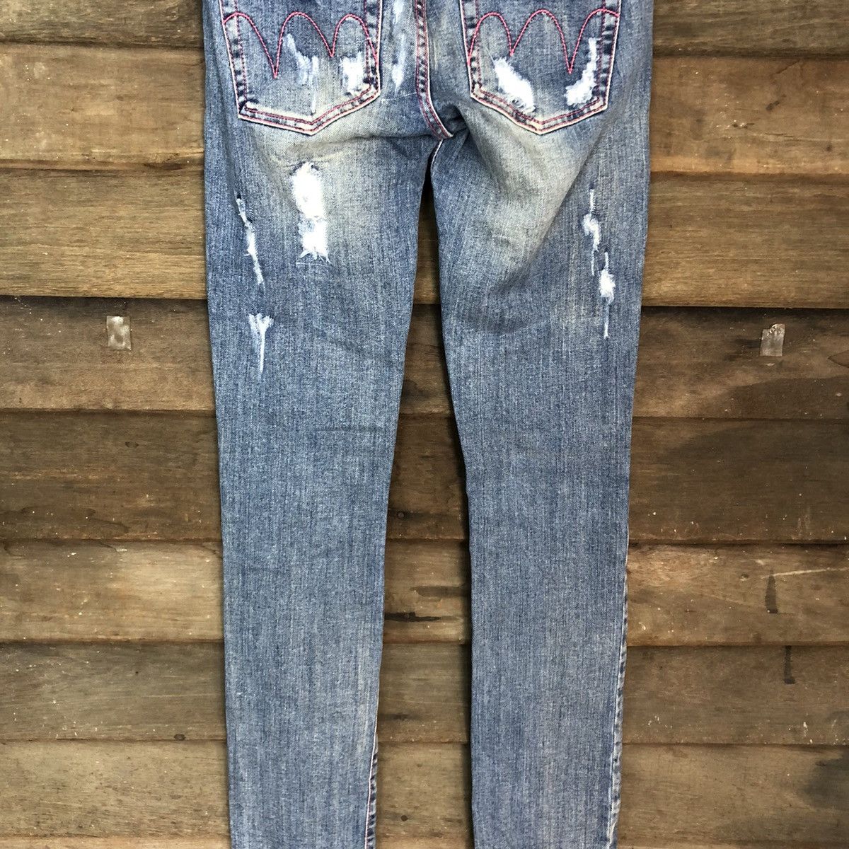 Japanese Brand Met in Jeans skinny Blue distressed Denim Jeans Pants #4576 Size 28" / US 6 / IT 42 - 11 Thumbnail