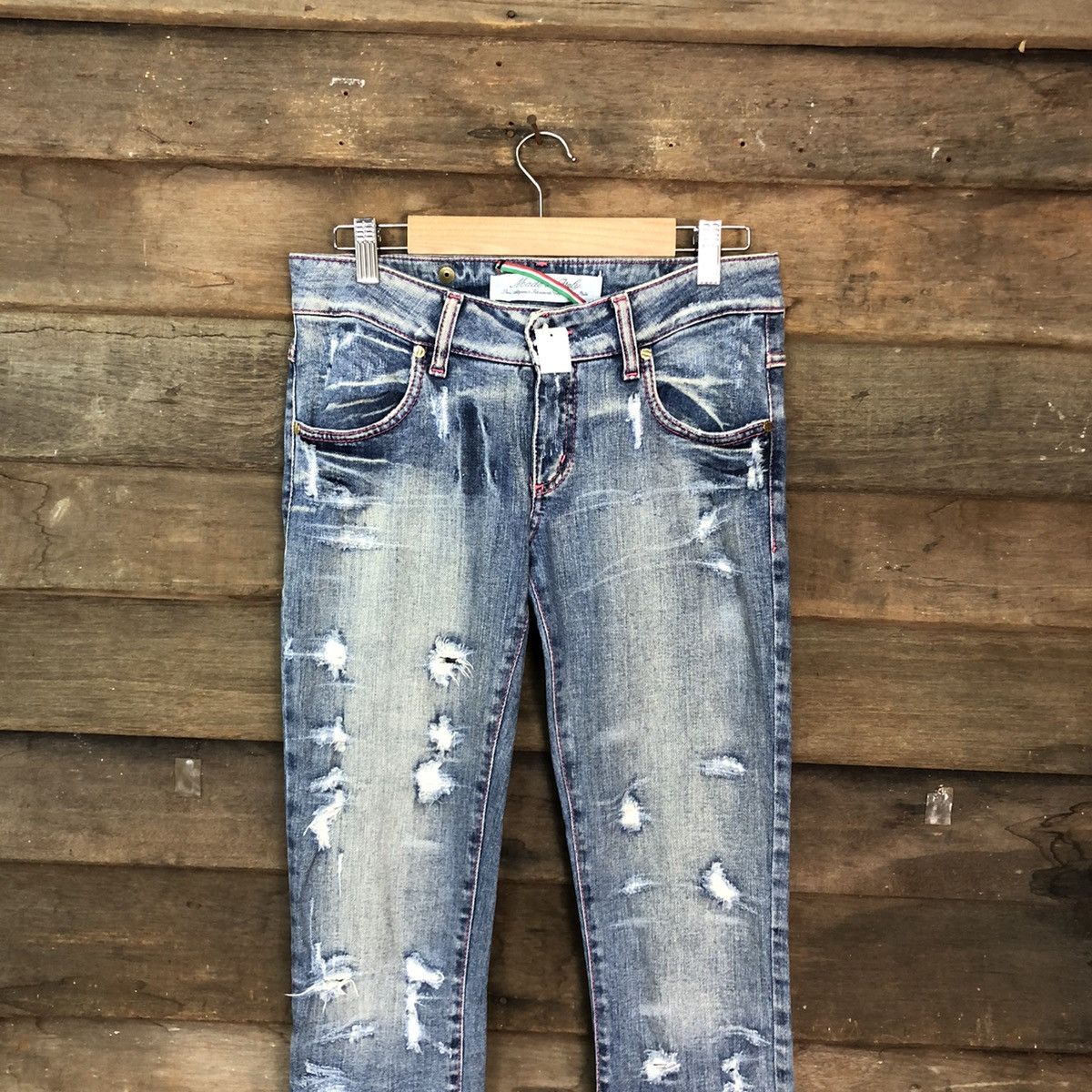 Japanese Brand Met in Jeans skinny Blue distressed Denim Jeans Pants #4576 Size 28" / US 6 / IT 42 - 2 Thumbnail