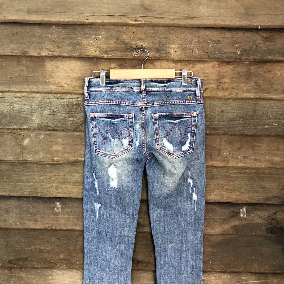 Japanese Brand Met in Jeans skinny Blue distressed Denim Jeans Pants #4576 Size 28" / US 6 / IT 42 - 9 Thumbnail