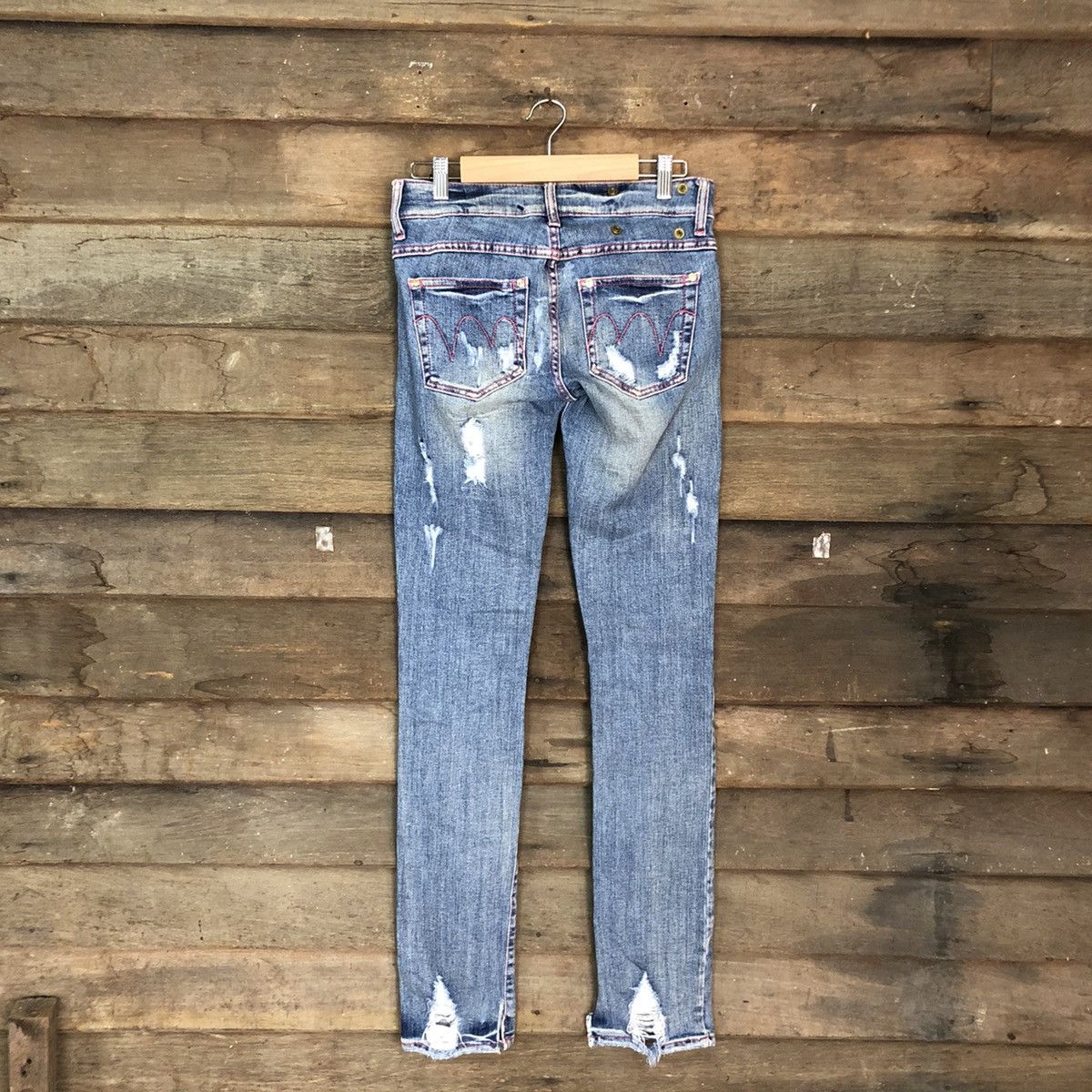 Japanese Brand Met in Jeans skinny Blue distressed Denim Jeans Pants #4576 Size 28" / US 6 / IT 42 - 8 Thumbnail