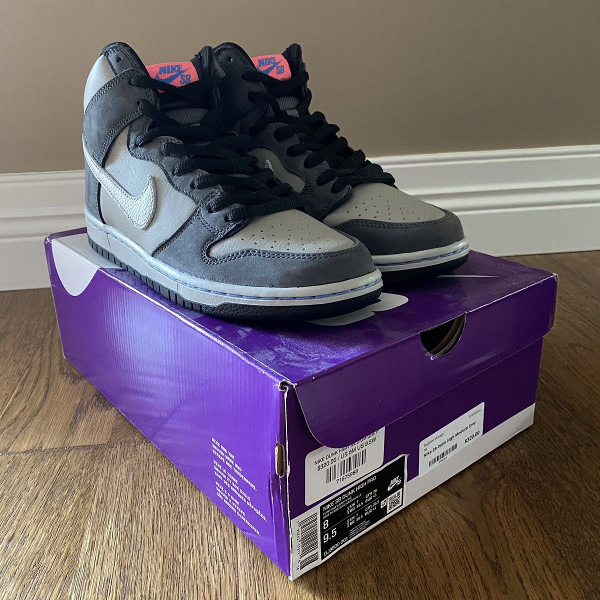 Nike Nike SB Dunk High Medium Grey Size US 8 / EU 41 - 2 Thumbnail