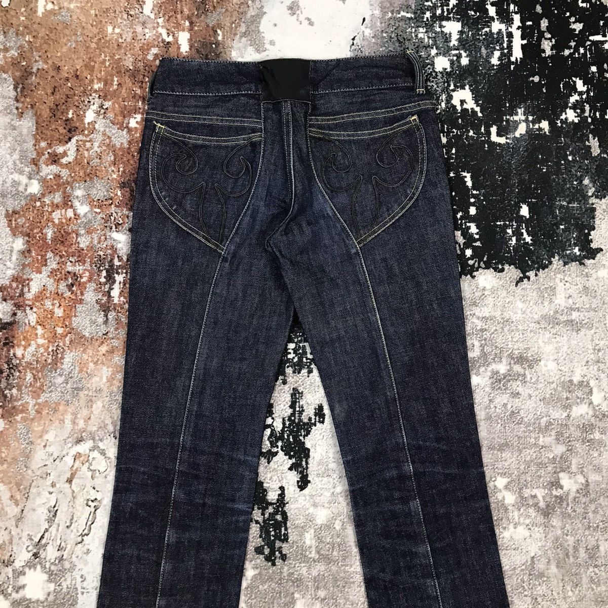 Japanese Brand × Vintage Vintage Japanese Sly Flare Like a Chrome Heart Design Jeans Size 26" / US 2 / IT 38 - 2 Thumbnail