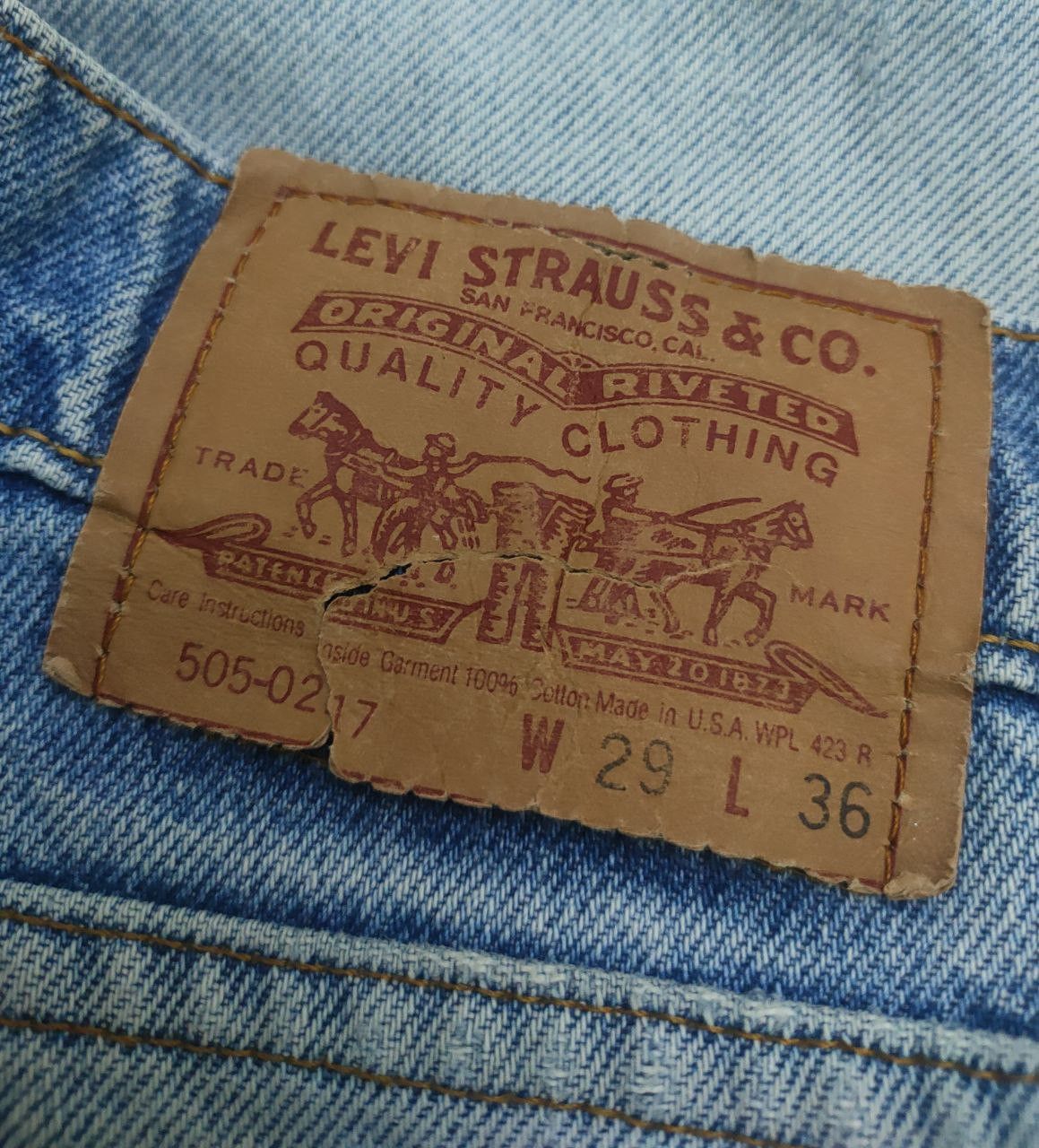 Levi's 80s Vtg Levis 505-0217 Distressed Denim 29x36 Size US 27 - 7 Thumbnail