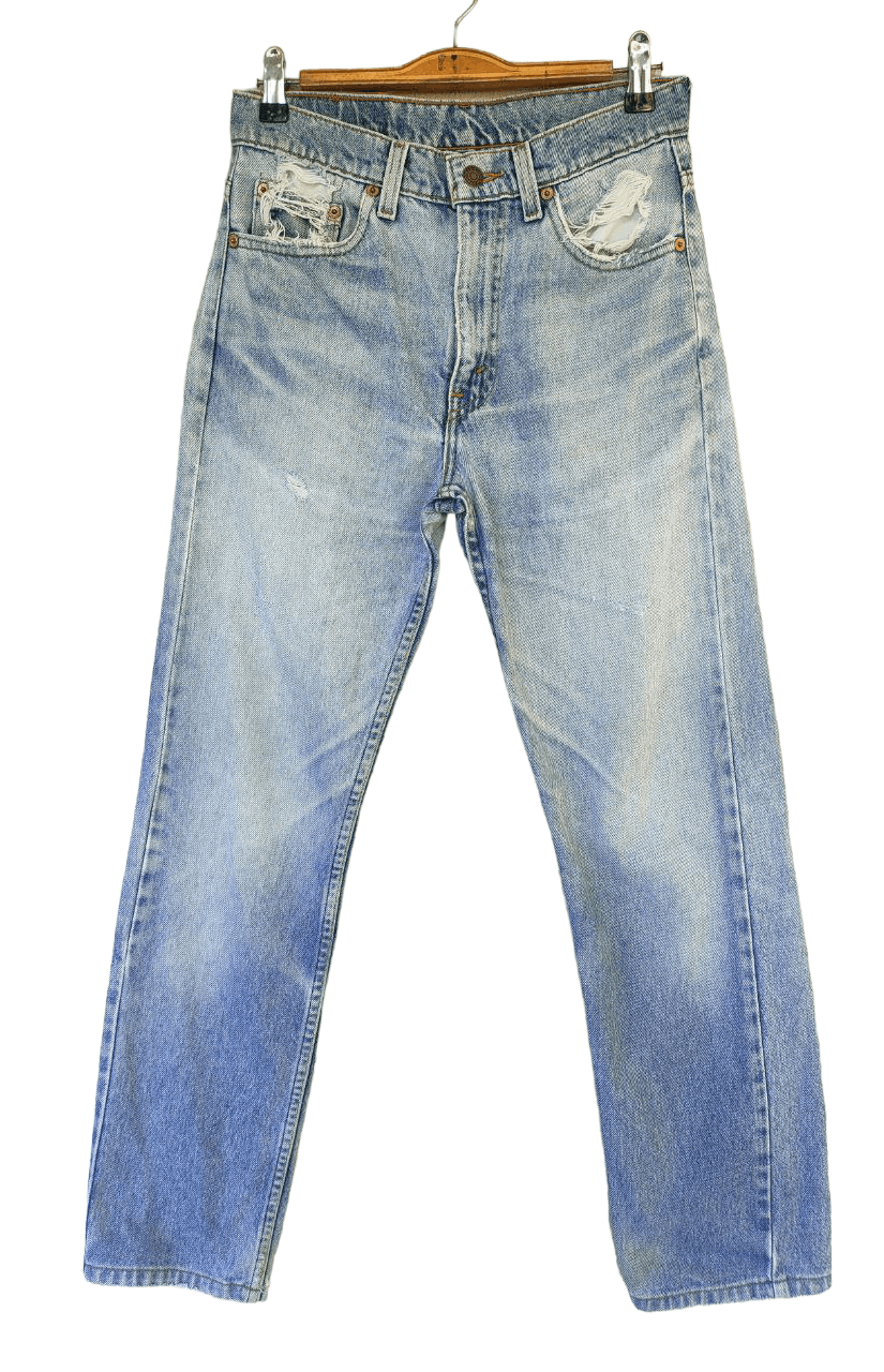 Levi's 80s Vtg Levis 505-0217 Distressed Denim 29x36 Size US 27 - 1 Thumbnail