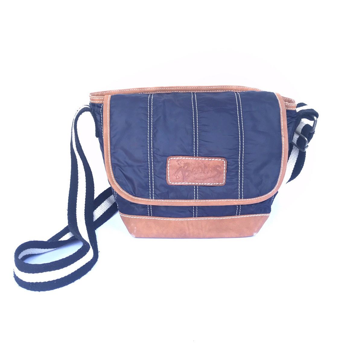 Beams Plus × Japanese Brand Vintage Beams Leather + Nylon Sling Bag Size 36 - 1 Thumbnail