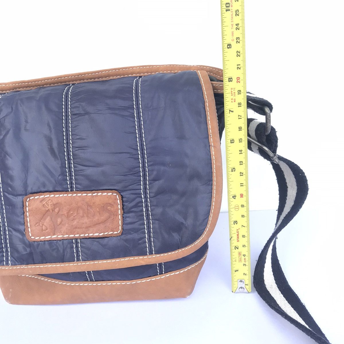 Beams Plus × Japanese Brand Vintage Beams Leather + Nylon Sling Bag Size 36 - 10 Thumbnail