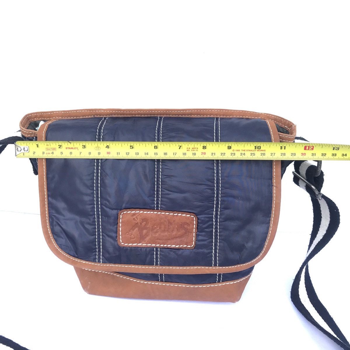 Beams Plus × Japanese Brand Vintage Beams Leather + Nylon Sling Bag Size 36 - 9 Thumbnail