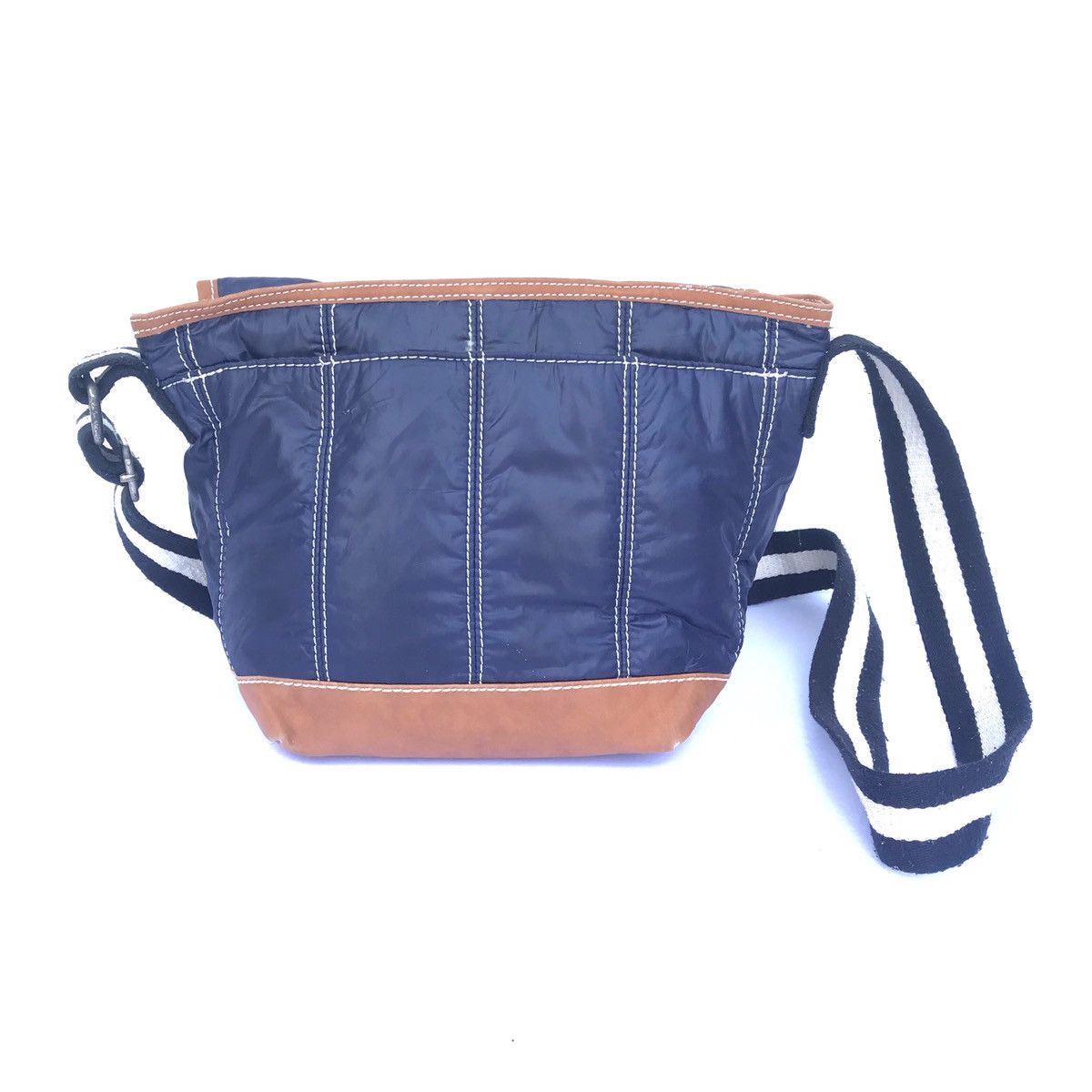 Beams Plus × Japanese Brand Vintage Beams Leather + Nylon Sling Bag Size 36 - 3 Thumbnail