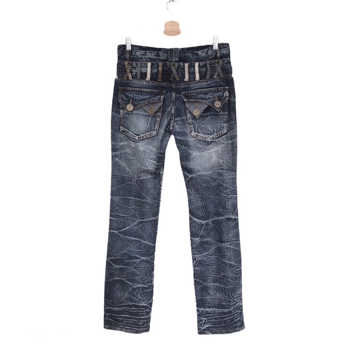 Japanese Brand Blow by Blue Mastermind skull inspired denim double waist Size US 30 / EU 46 - 5 Thumbnail