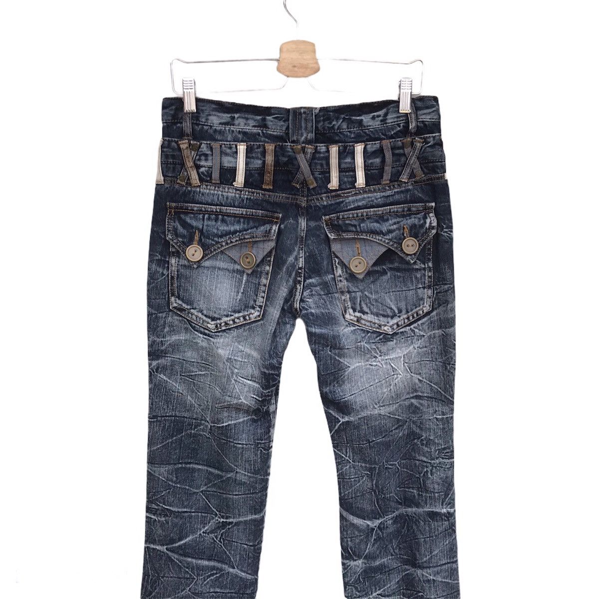 Japanese Brand Blow by Blue Mastermind skull inspired denim double waist Size US 30 / EU 46 - 7 Thumbnail