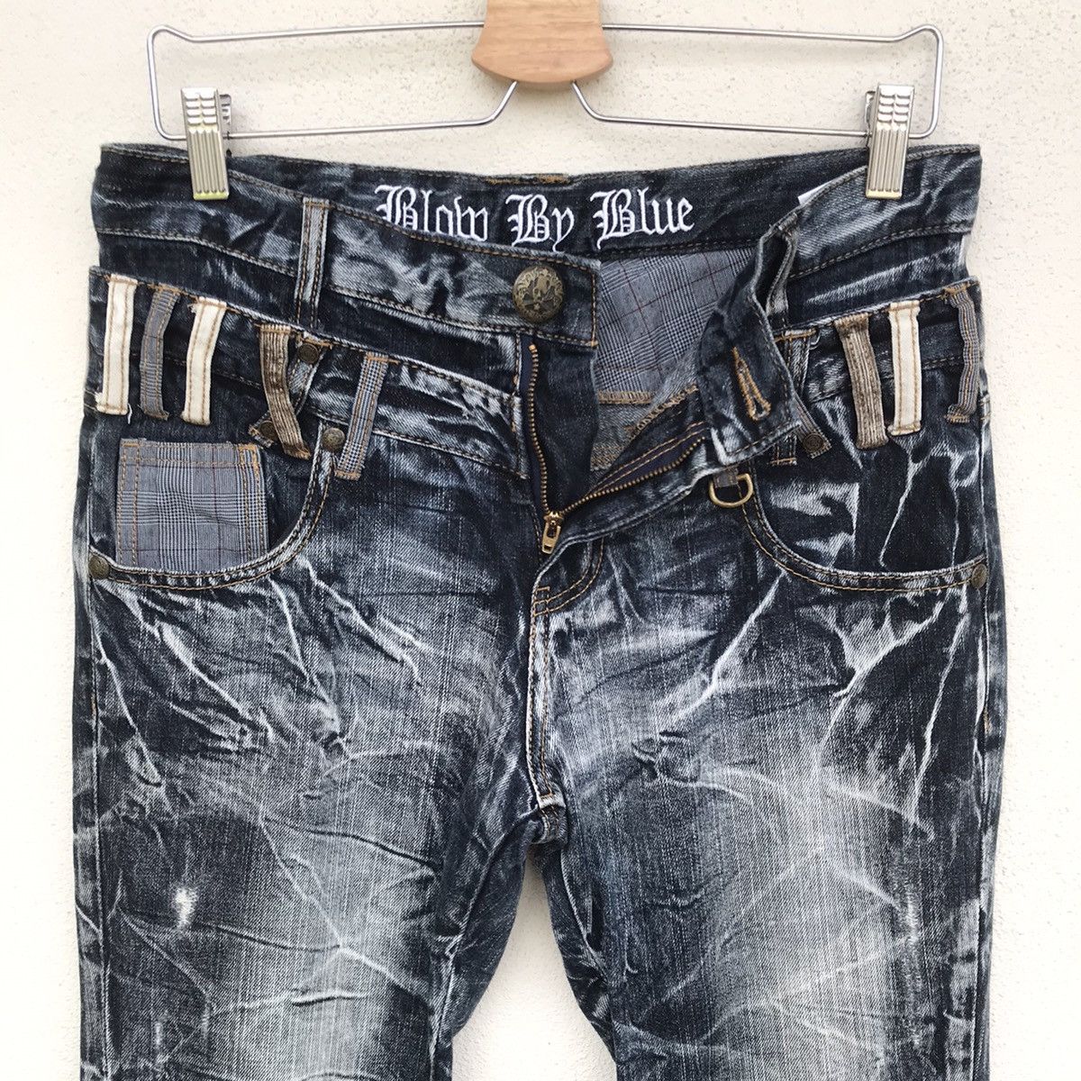 Japanese Brand Blow by Blue Mastermind skull inspired denim double waist Size US 30 / EU 46 - 14 Thumbnail