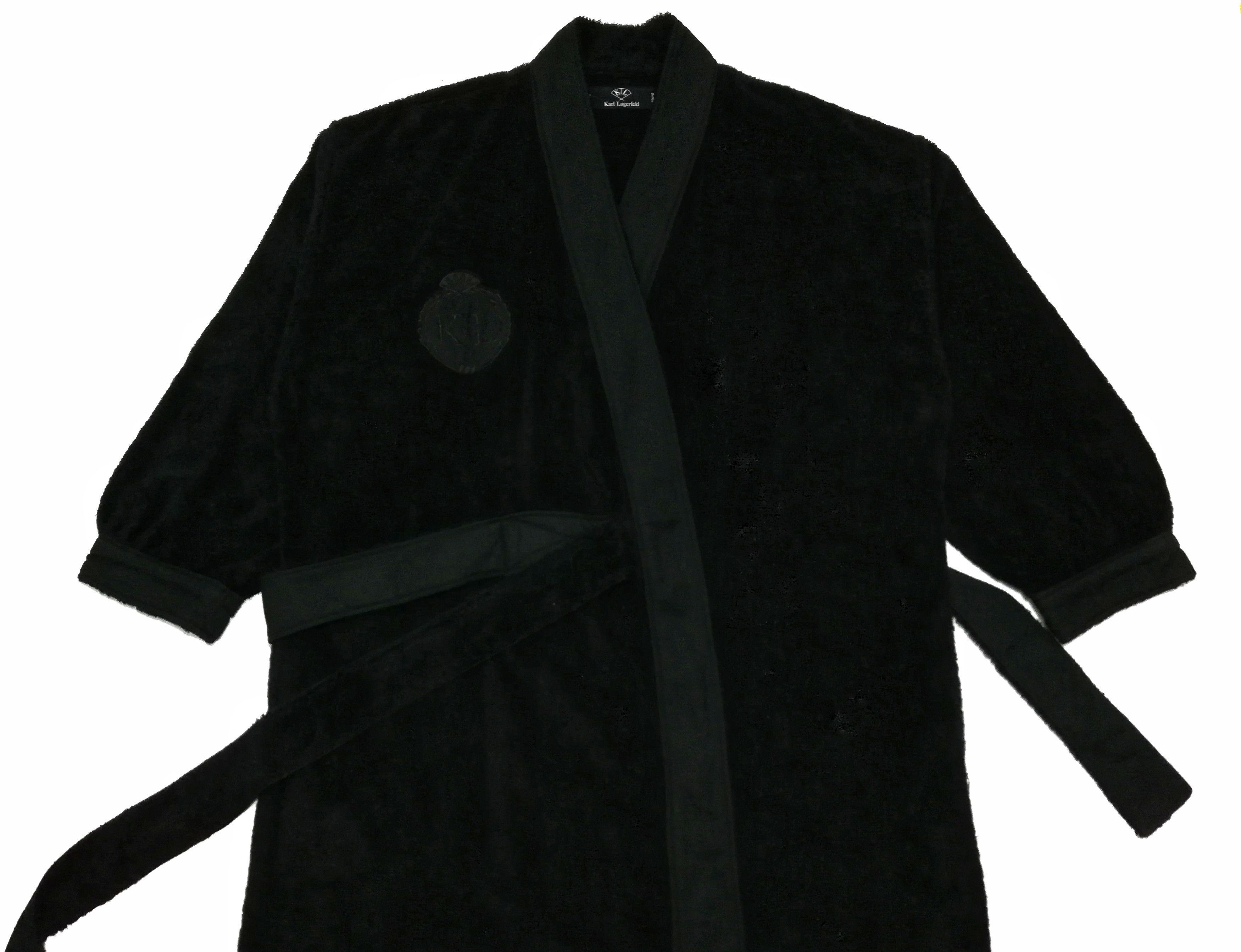 Karl Lagerfeld × Other 🔥Luxury Karl Lagerfeld Black Towel Fleece Long Jacket🔥 Size US M / EU 48-50 / 2 - 2 Thumbnail