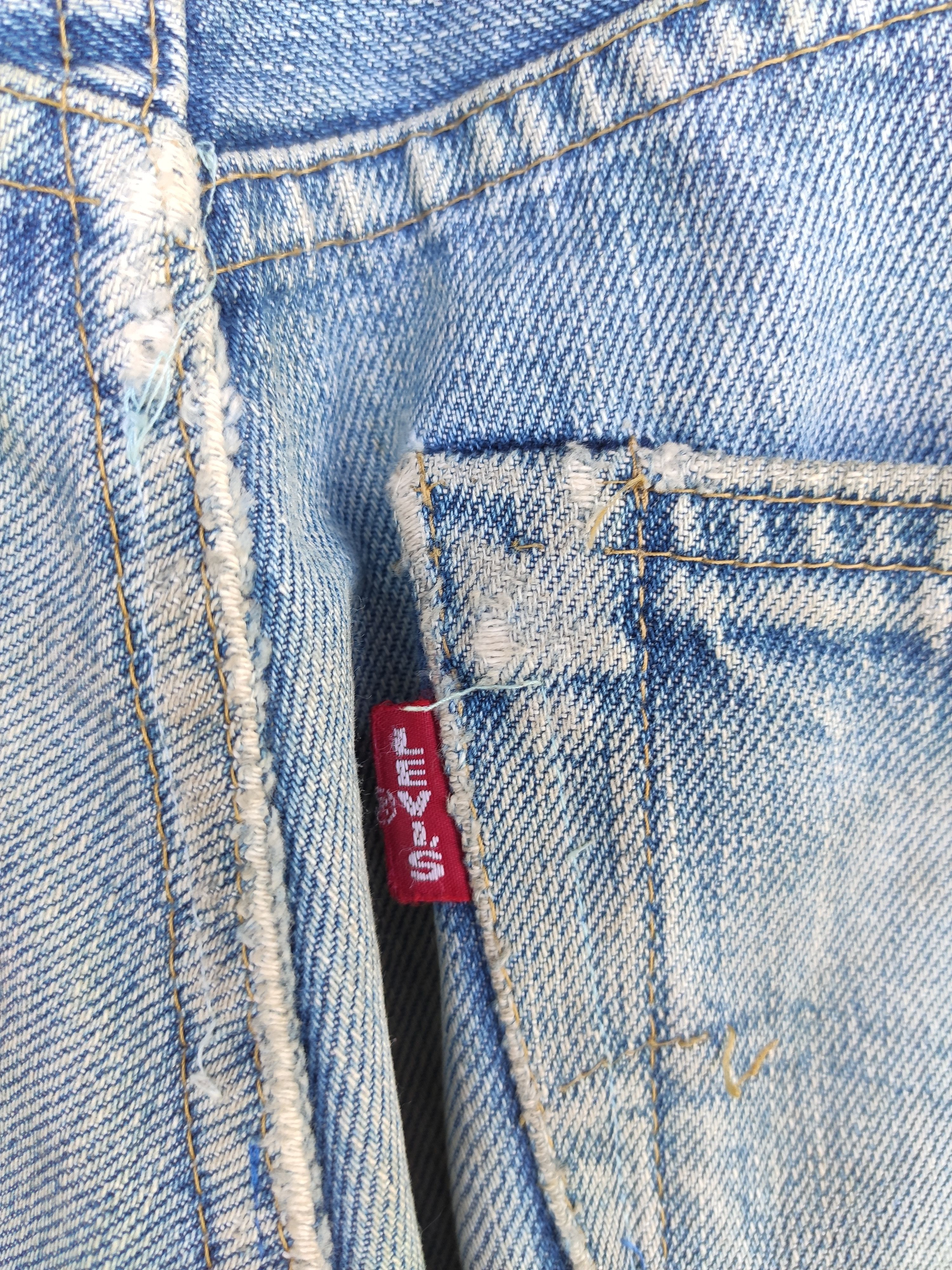 Levi's 🔥 VINTAGE LEVI'S 503xx SHORT PANTS BIG E SELVEDGE PATCHWORK Size US 29 - 6 Thumbnail