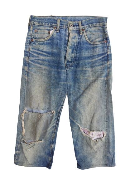 Levi's 🔥 VINTAGE LEVI'S 503xx SHORT PANTS BIG E SELVEDGE PATCHWORK Size US 29 - 1 Thumbnail