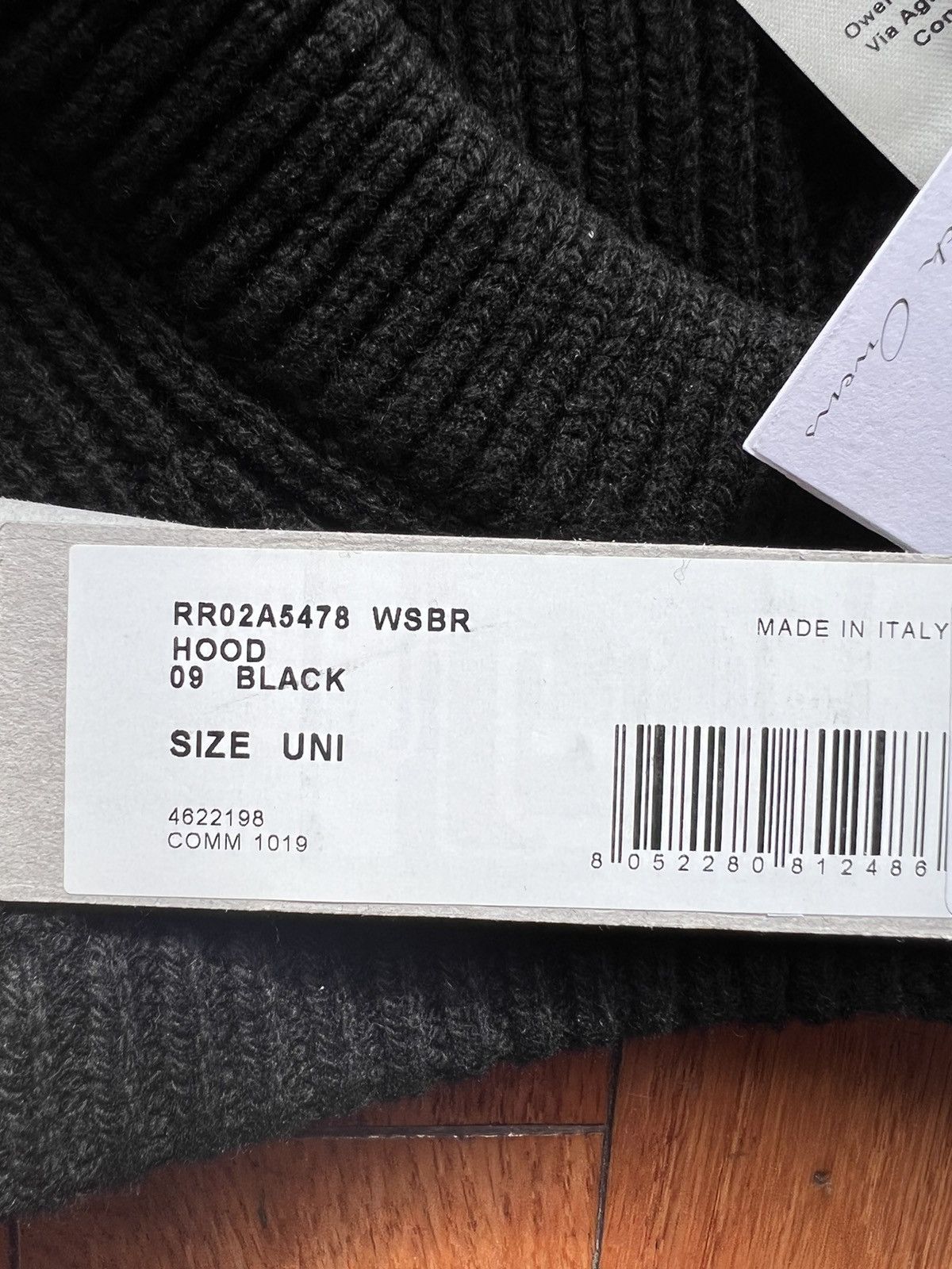 Rick Owens RICK OWENS FW21 GETHSEMANE RUNWAY HOOD IN RECYCLED CASHMERE Size ONE SIZE - 8 Thumbnail
